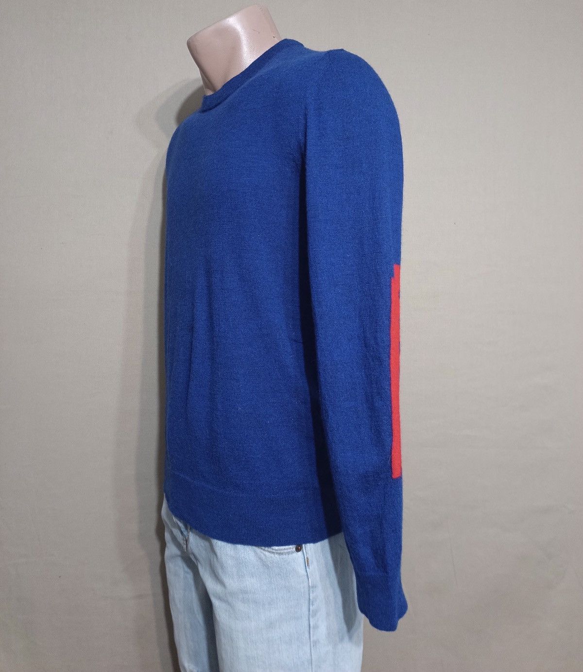 Zadig & Voltaire Jeremy Patch Blue Wool Knit Sweater Size M