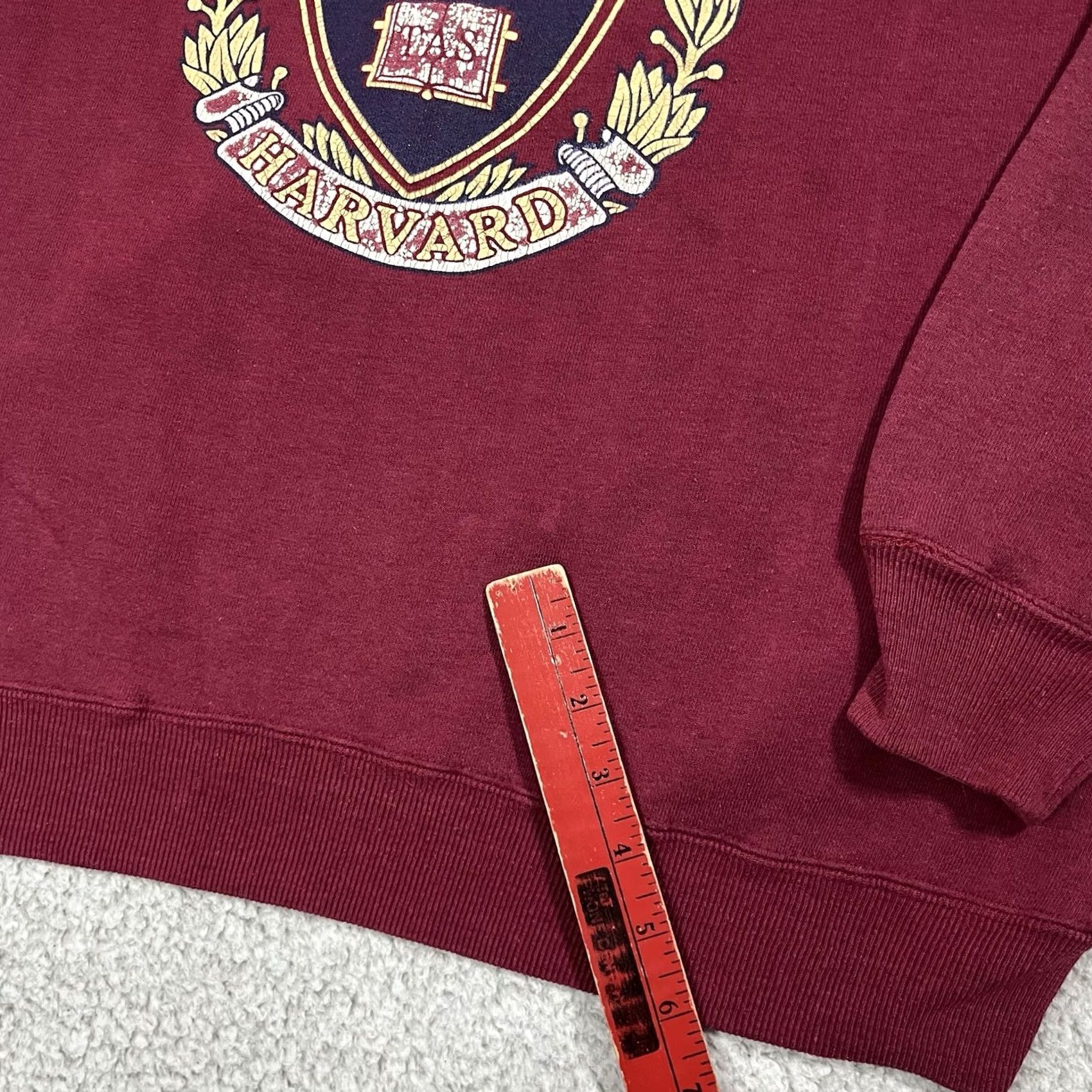 Vintage Harvard Sweatshirt Mens Medium Crewneck University Vintage 90s Burgundy Red Graphic Print Logo Size US M / EU 48-50 / 2 - 2 Thumbnail