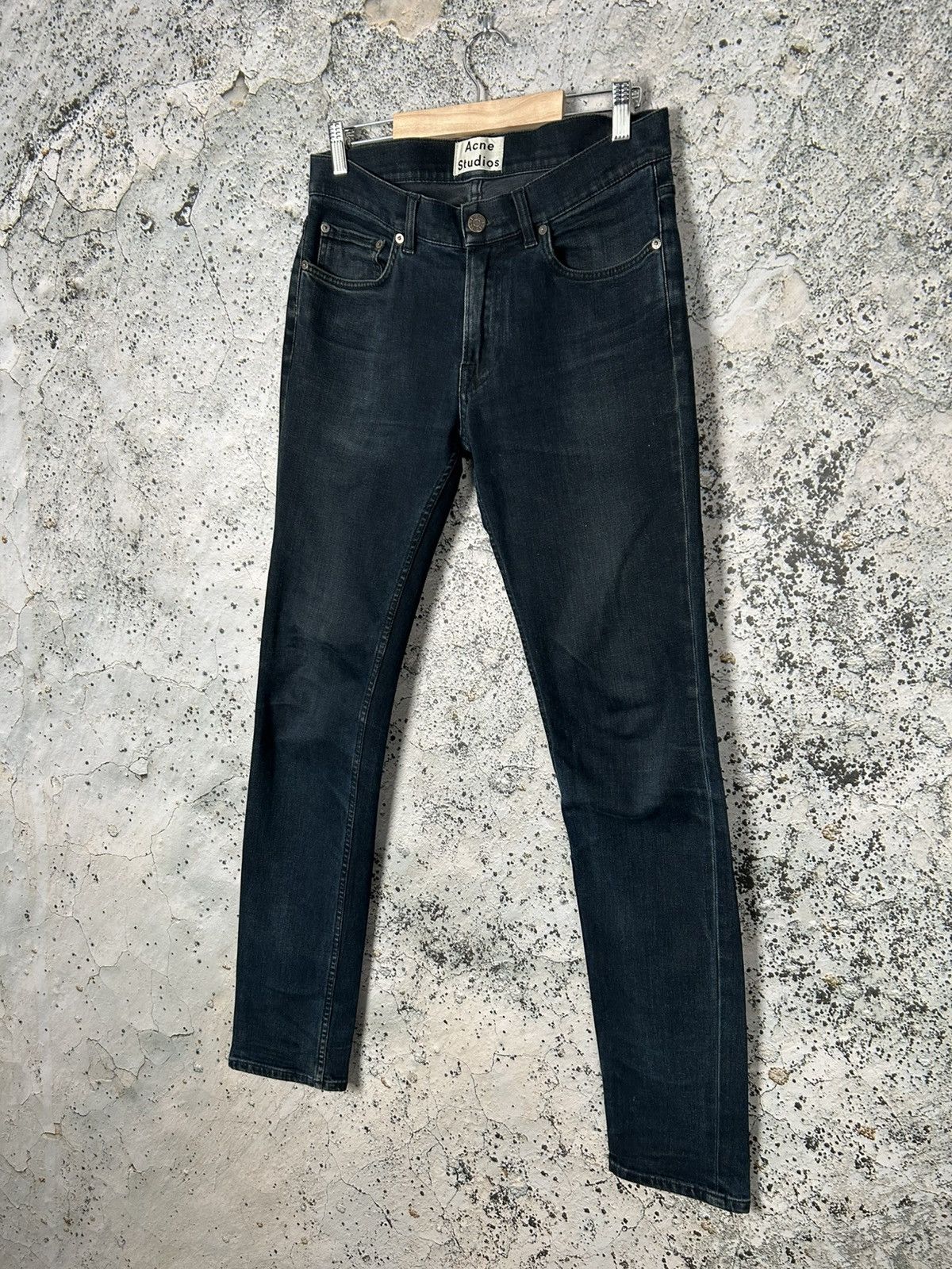 Acne Studios Acne Studios Ace Blue/Black Avantgarde Denim Grunge Designer Size US 29 - 2 Thumbnail