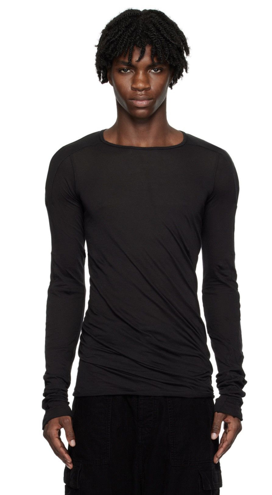 image of Rick Owens Scarification Shirt in Black, Men's (Size Small)