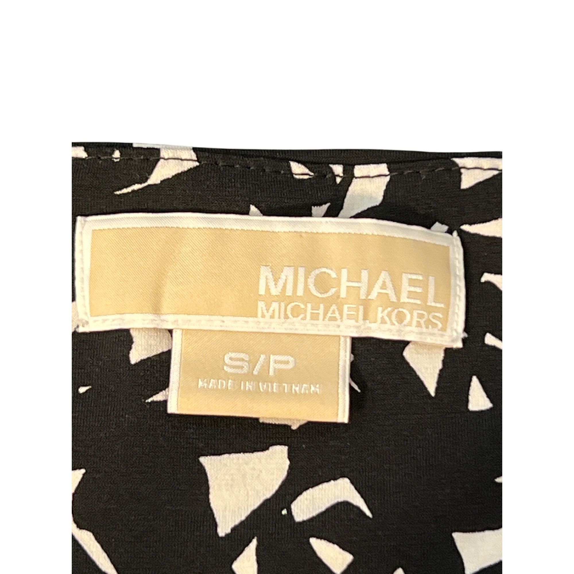 Michael Kors Michael Kors Black White Abstract Print Dress Sheath Sleevel Size S / US 4 / IT 40 - 5 Thumbnail
