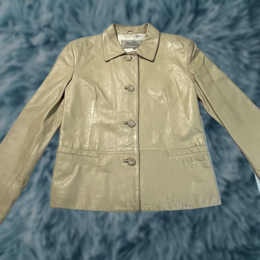 Vera Pelle Vera Pelle Leather Jacket Women M Beige 42 Italian Made in Italy Size M / US 6-8 / IT 42-44 - 1 Thumbnail