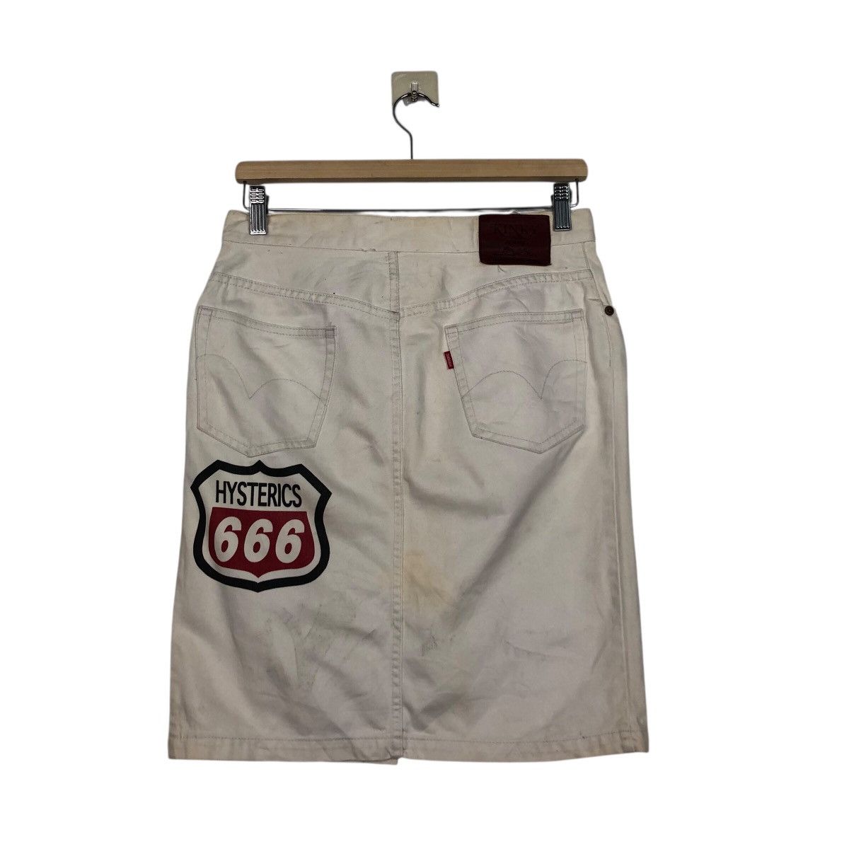 Hysteric Glamour Vintage Hysteric Glamour Kinky Jeans White Denim Logo Skirt Size 30" / US 8 / IT 44 - 9 Thumbnail