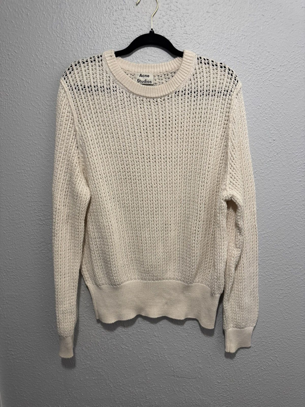Acne Studios SS18 Beige Narno mesh Knitted Sweater Size US L / EU 52-54 / 3 - 1 Thumbnail