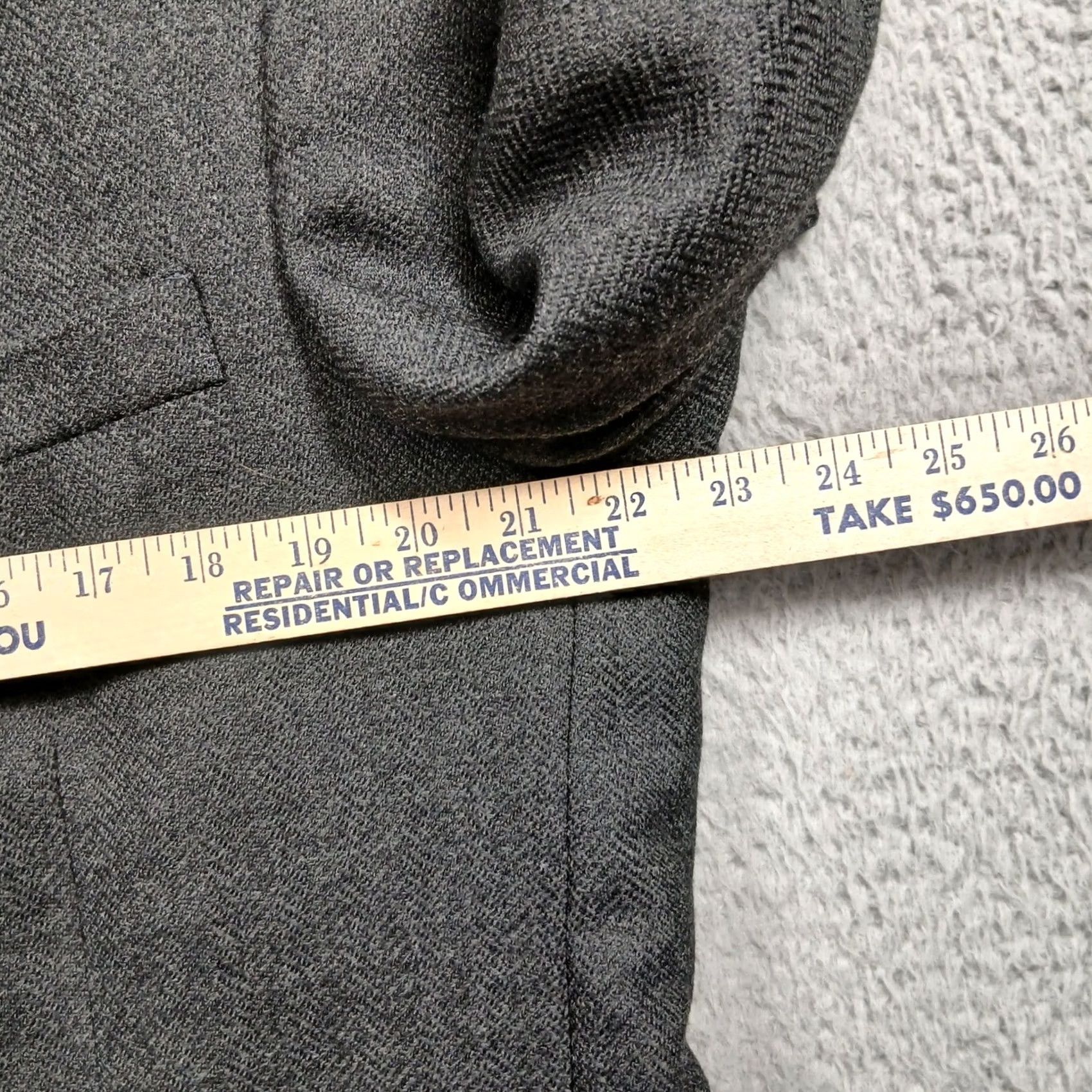 Nautica Nautica Mens Sport Coat Blazer Wool Gray Classic Two Button 42L Size 42R - 6 Thumbnail
