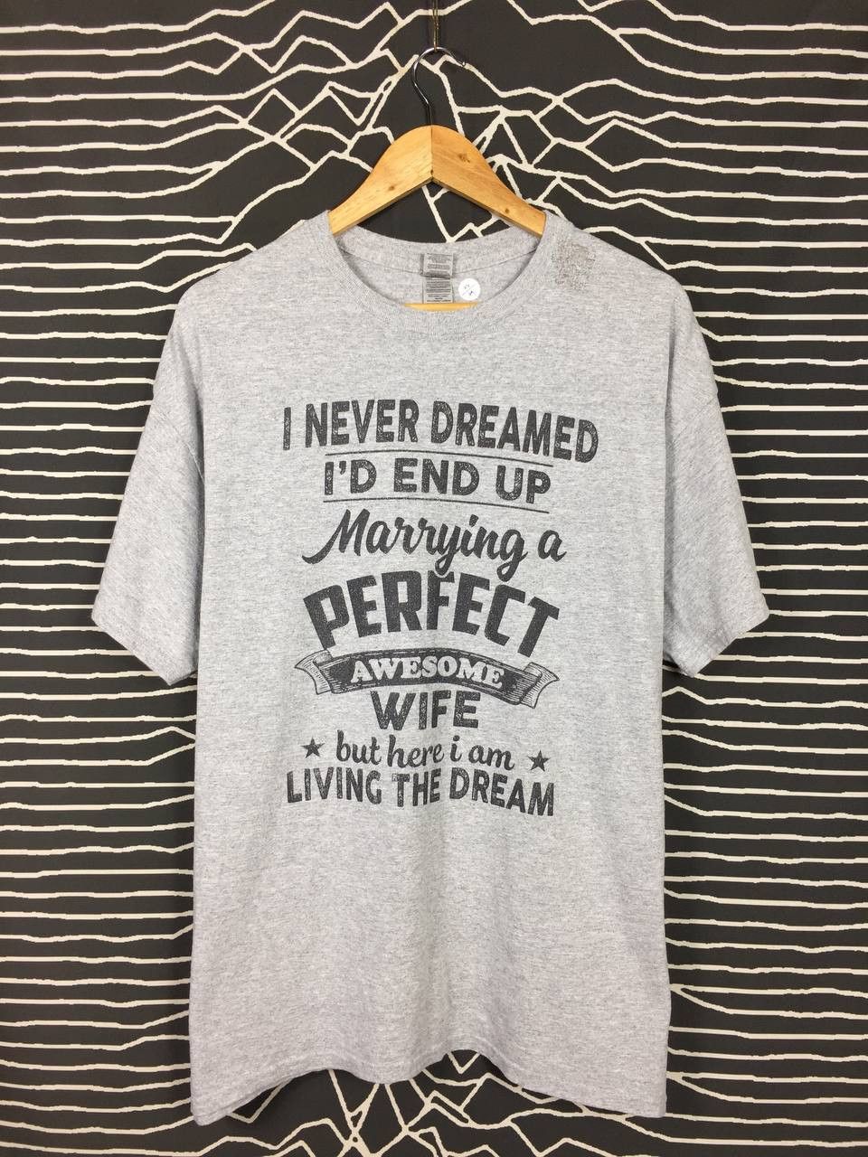 Vintage Marrying A Perfect Awesome Wife Statement Humor Tee Size US XL / EU 56 / 4 - 2 Thumbnail
