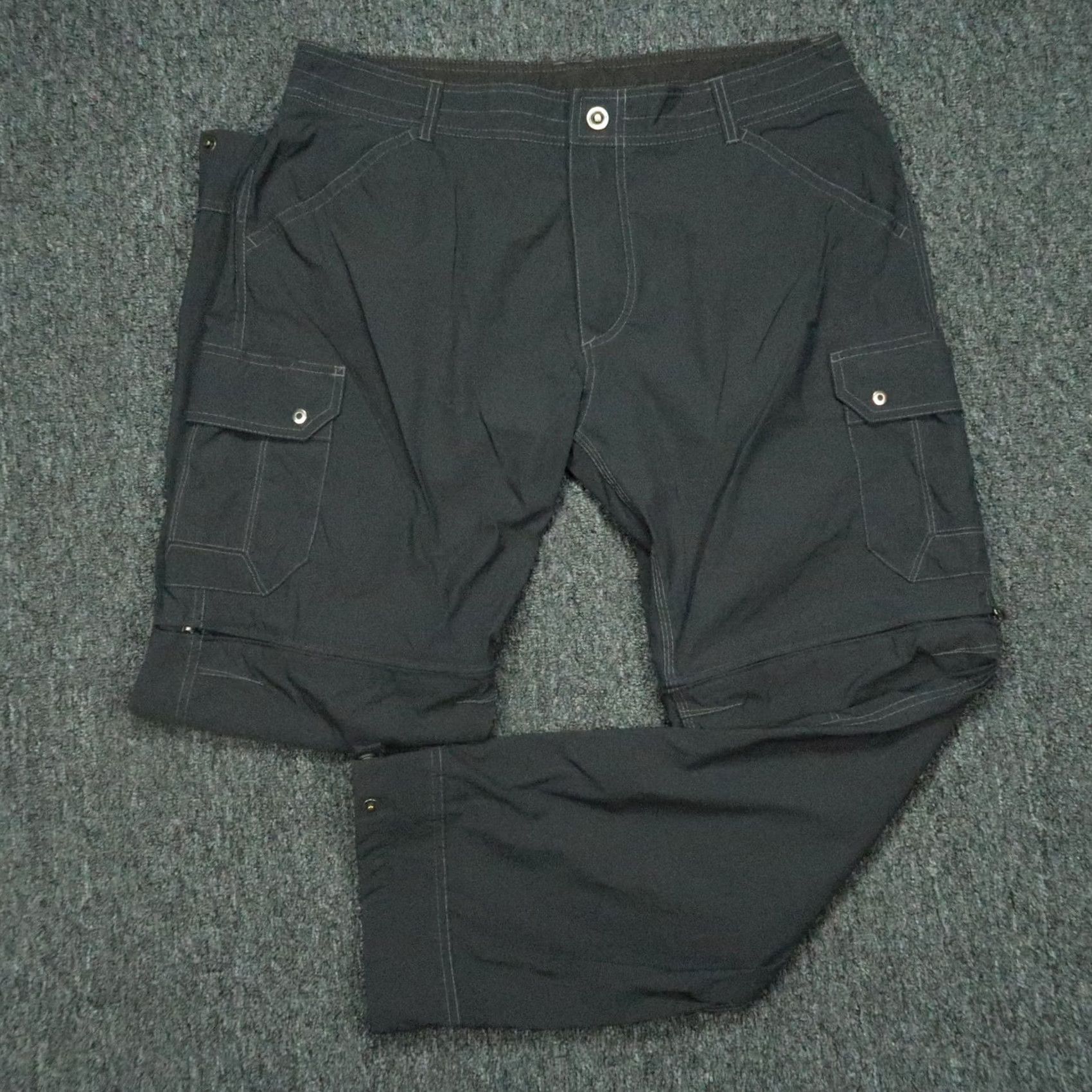 Vintage Kuhl Pants Mens 38x30 Gray Renegade Stealth Zip System Convertible Cargo Hiking Pants Stone/Gray Cargo Pocket Men Slim? Size US 38 / EU 54 - 2 Thumbnail