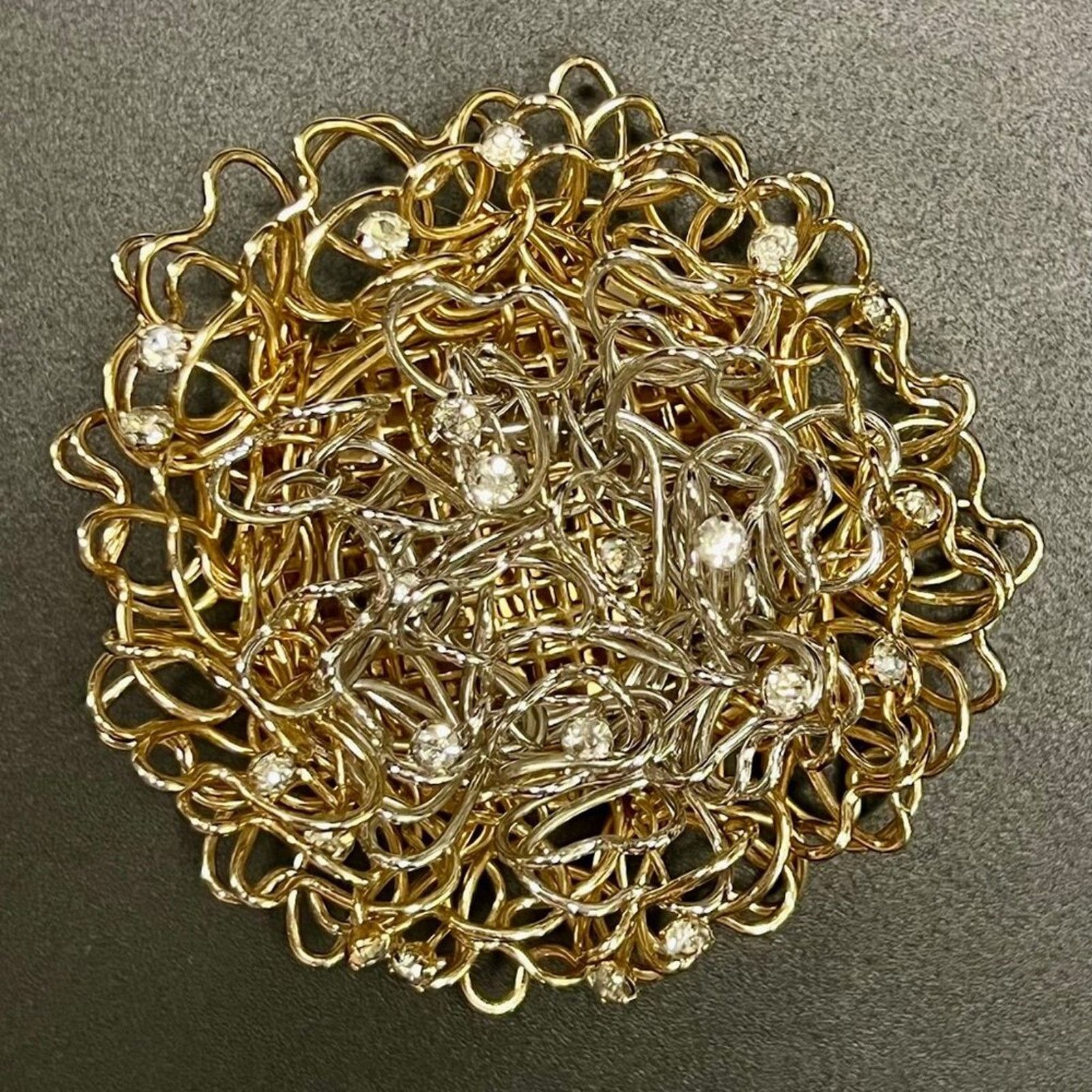 & Other Stories Large Birdsnest, Gold and Silvertone, Clear Rhinestones Size ONE SIZE - 1 Preview