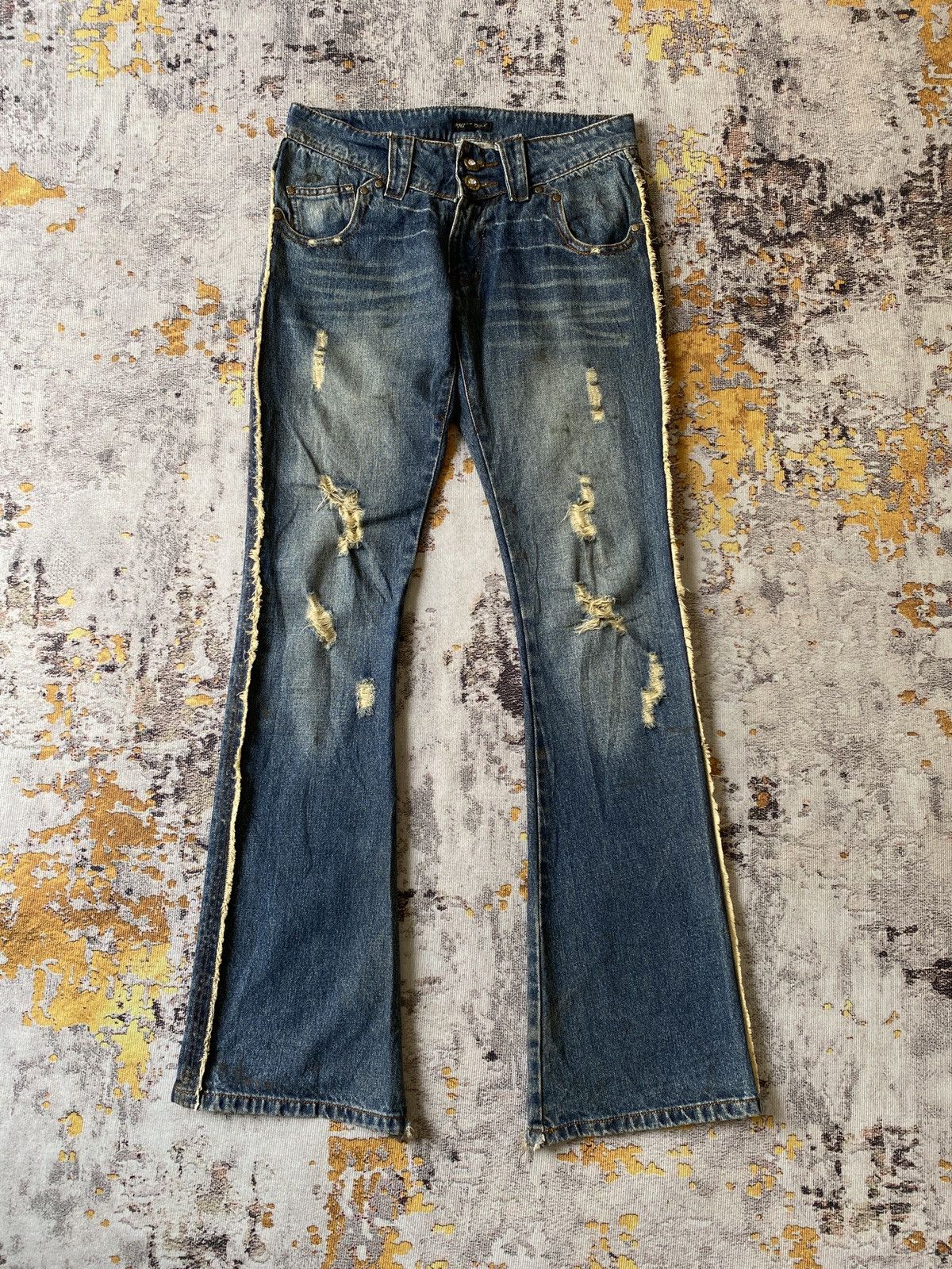 Japanese Brand Philodox Distressed Flare Denim Size US 31 - 1 Thumbnail