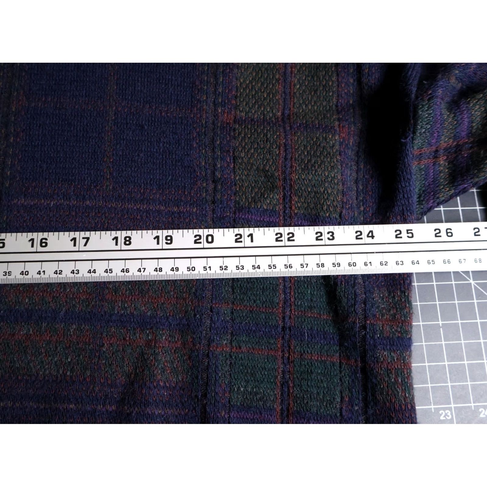 Vintage VINTAGE Florence Tricot Sweater Men XL Dark Blue Green Shadow Plaid Wool Blend Knit Pullover Crew Neck 90s Retro Hipster Casual Wool Blend Size US XL / EU 56 / 4 - 6 Thumbnail
