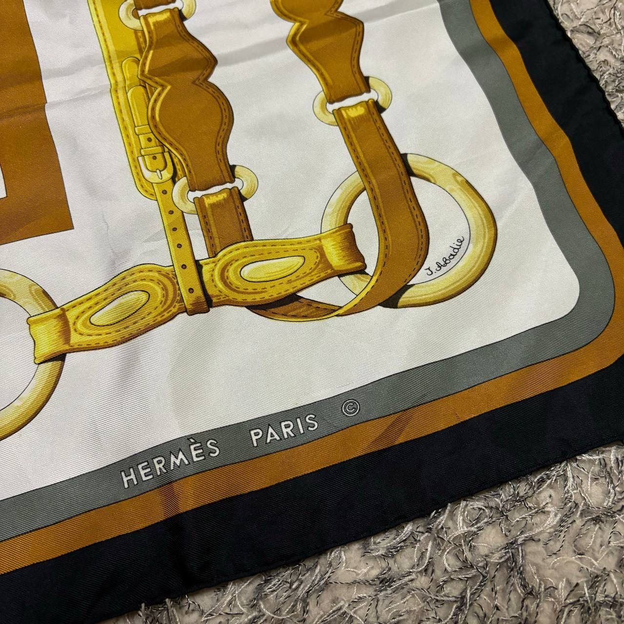 Hermes Hermes Coaching Scarf 90cm J. Abadie Navy Silk Vintage 1976 Size ONE SIZE - 4 Thumbnail