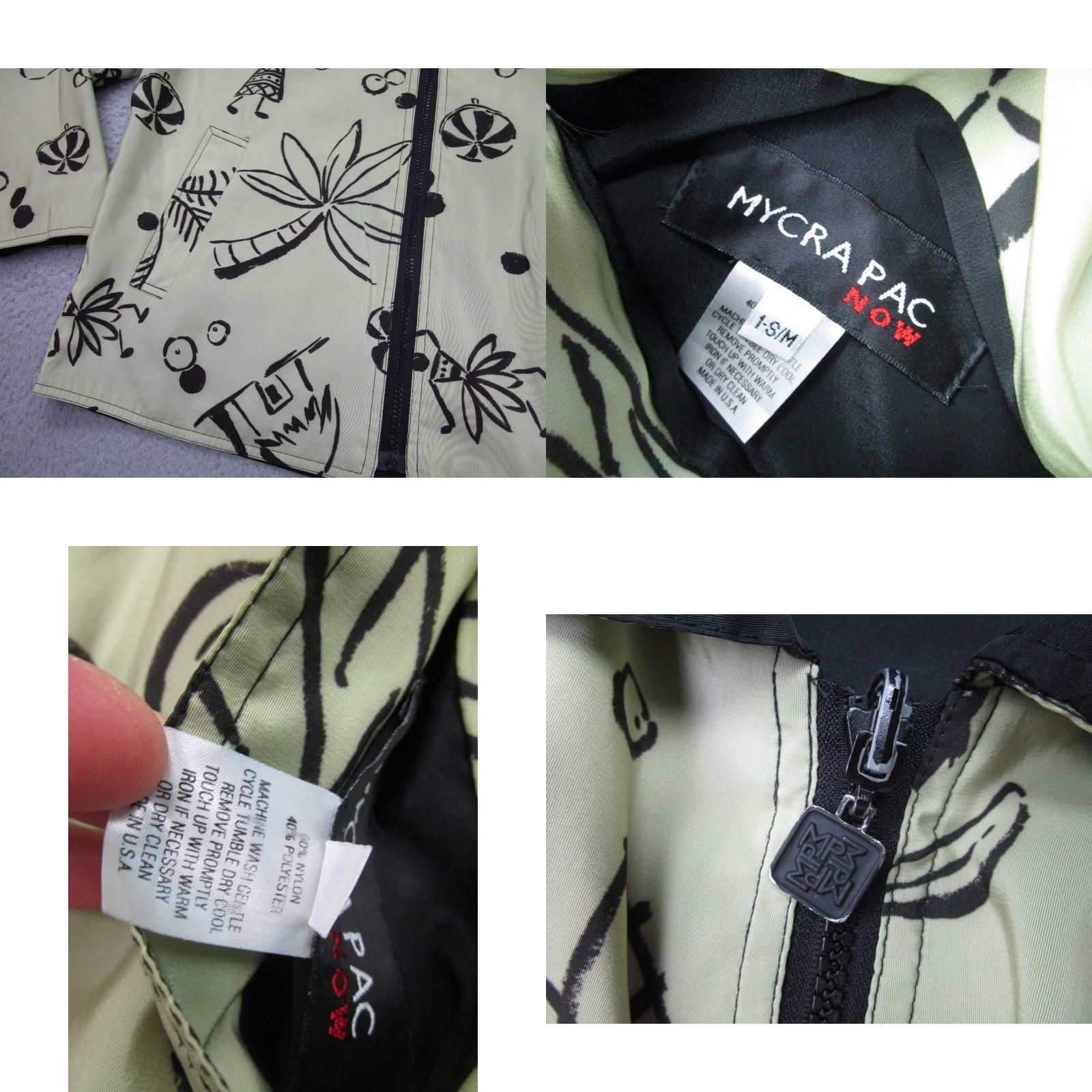 Rains Mycra Pac Jacket Womens S, M Black Green Reversible Zip Rain Coat Windbreaker Size M / US 6-8 / IT 42-44 - 9 Thumbnail