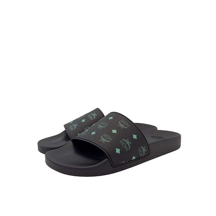 image of MCM Monogram Black Visetos Slippers Sandals 9, Men's