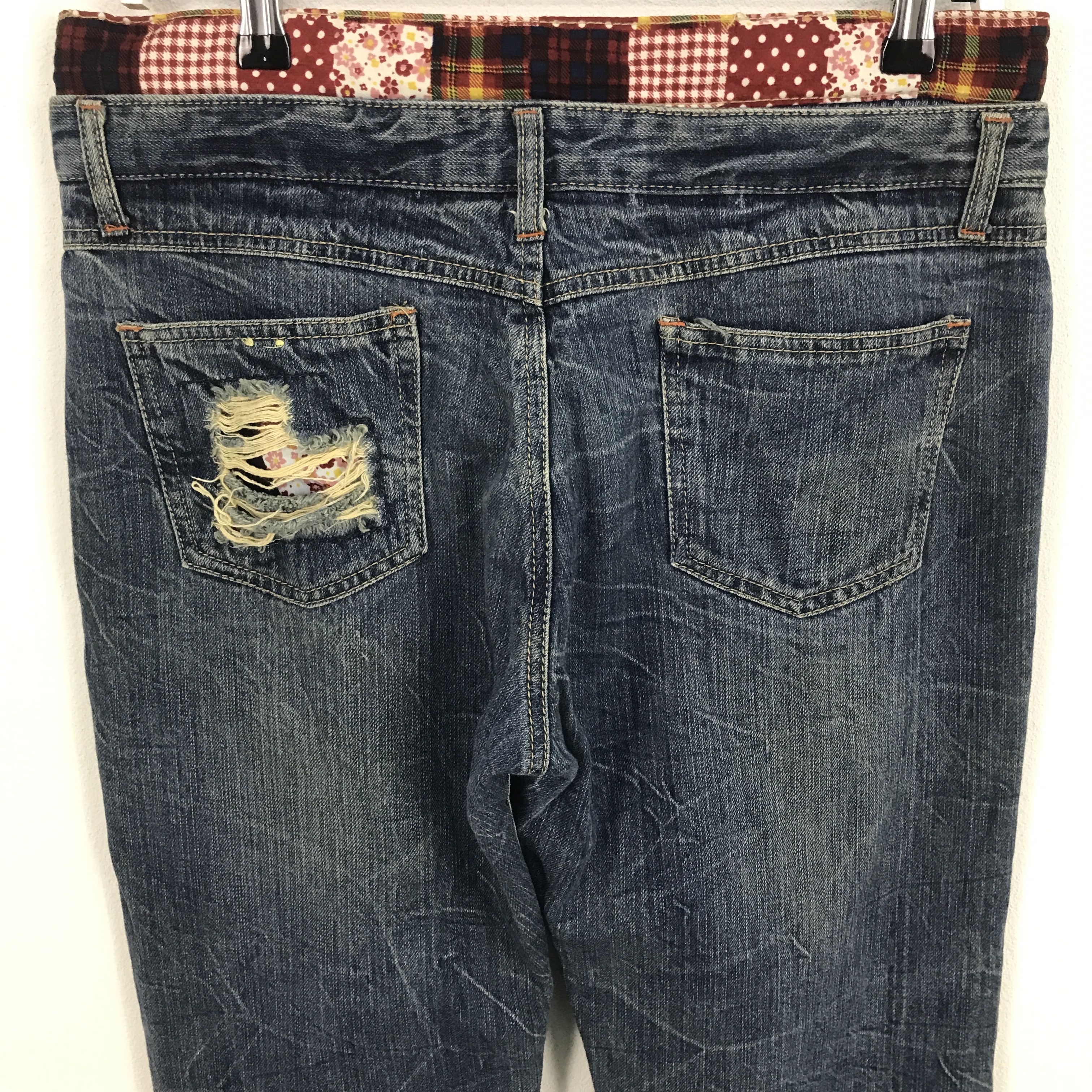 Designer × Japanese Brand Rare Double waist japanese brand distressed denim Size US 32 / EU 48 - 5 Thumbnail