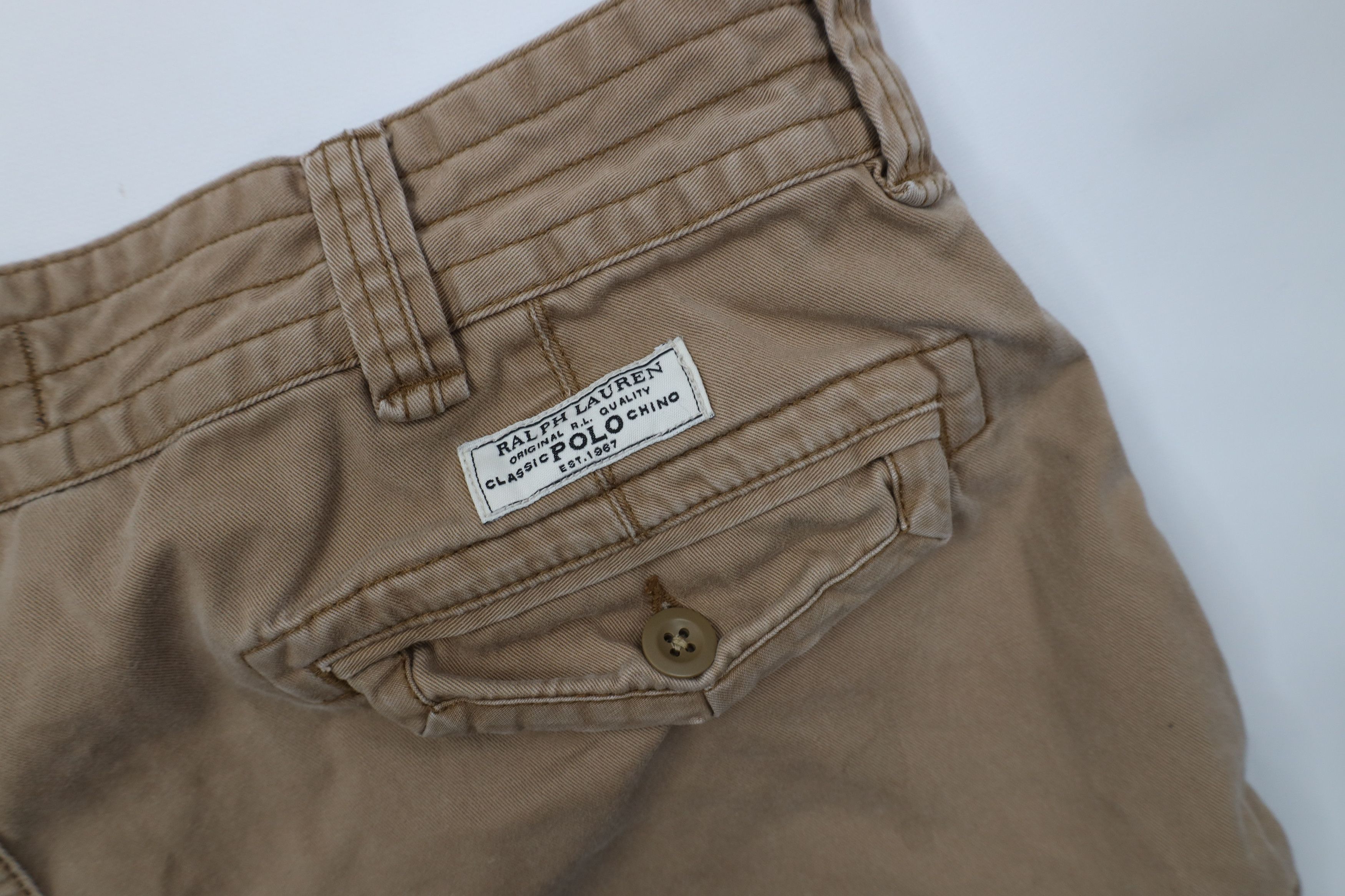 Polo Ralph Lauren Vintage 90s Ralph Lauren Surplus Cargo Shorts Brown Cotton Size US 36 / EU 52 - 13 Thumbnail