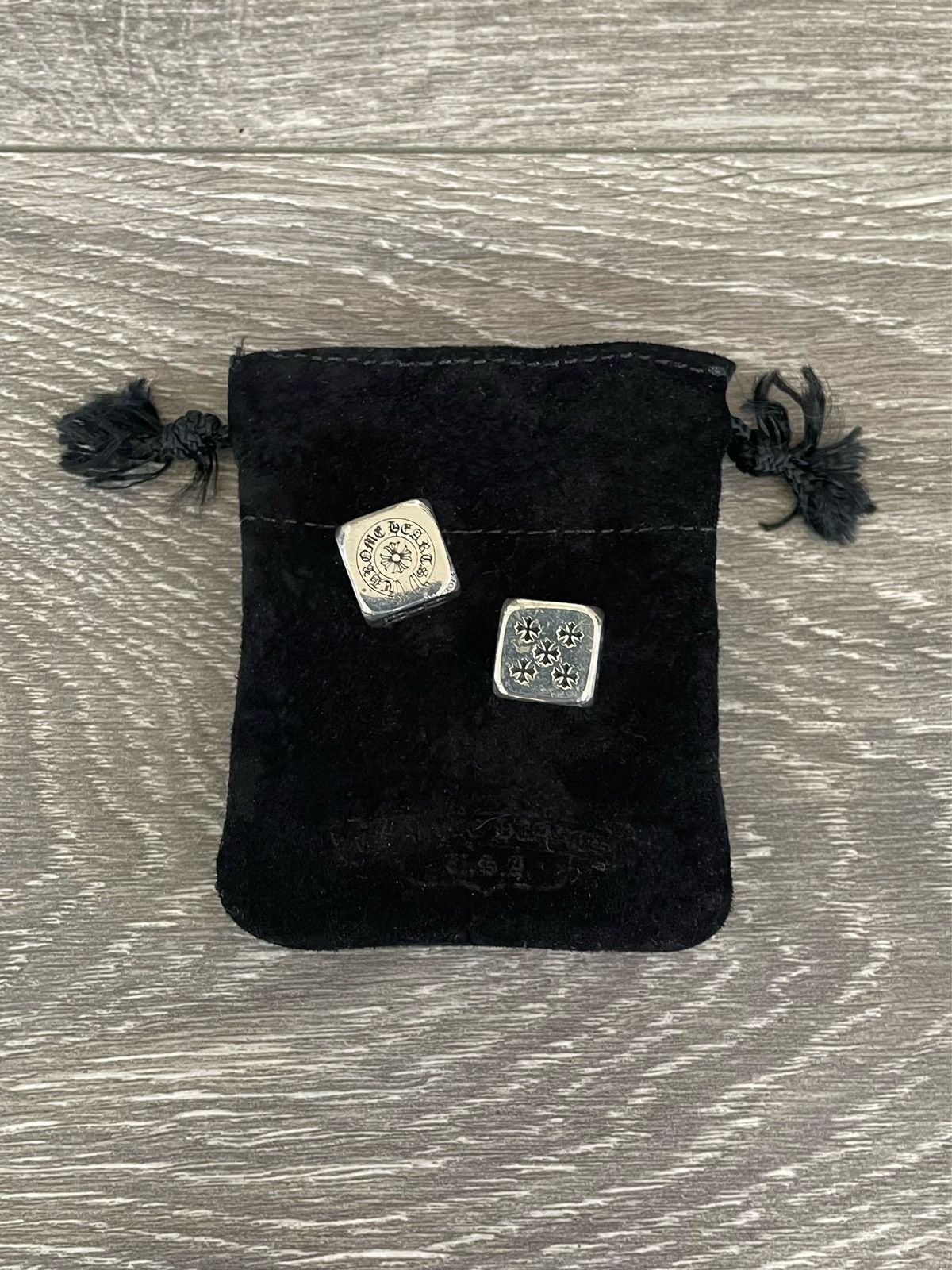 image of Chrome Hearts Dice in Silver, Men's