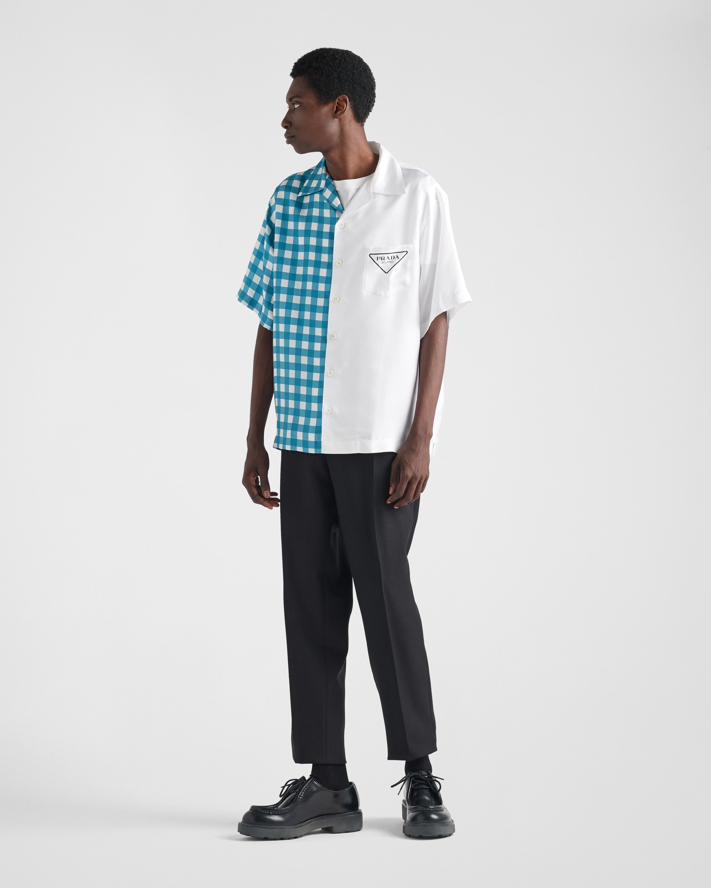 Prada oc11z0625 Double Match Cotton Shirt in Multicolor Size US L / EU 52-54 / 3 - 2 Thumbnail
