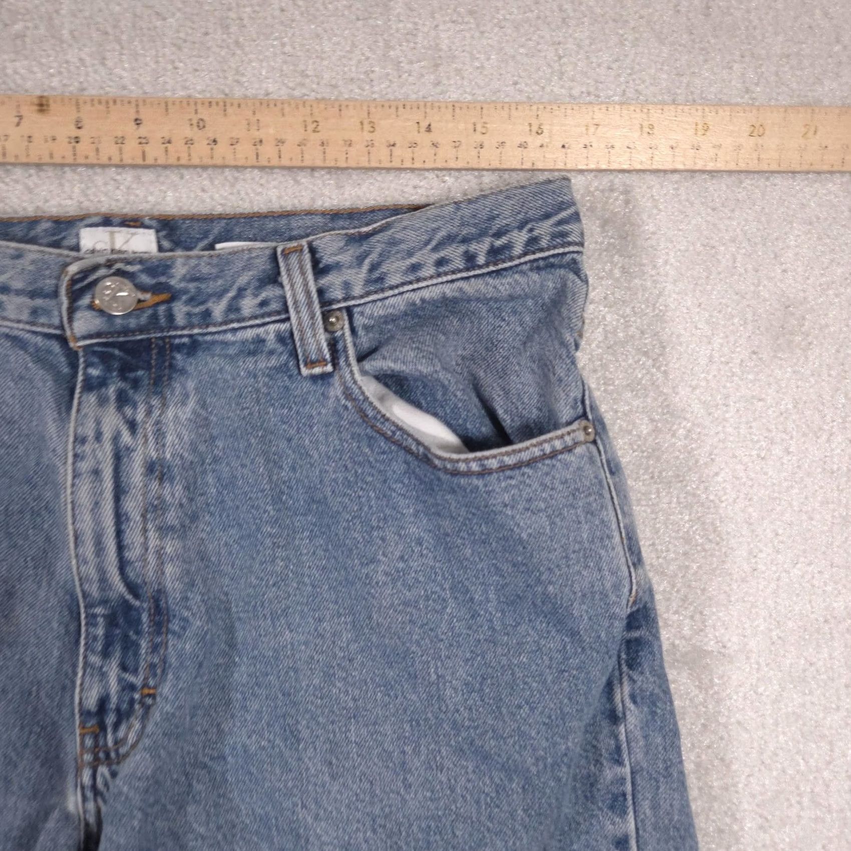 Vintage Calvin Klein Jeans Mens 34x34 Blue Medium Wash Straight Denim Pants Shirt? Size US 34 / EU 50 - 5 Thumbnail