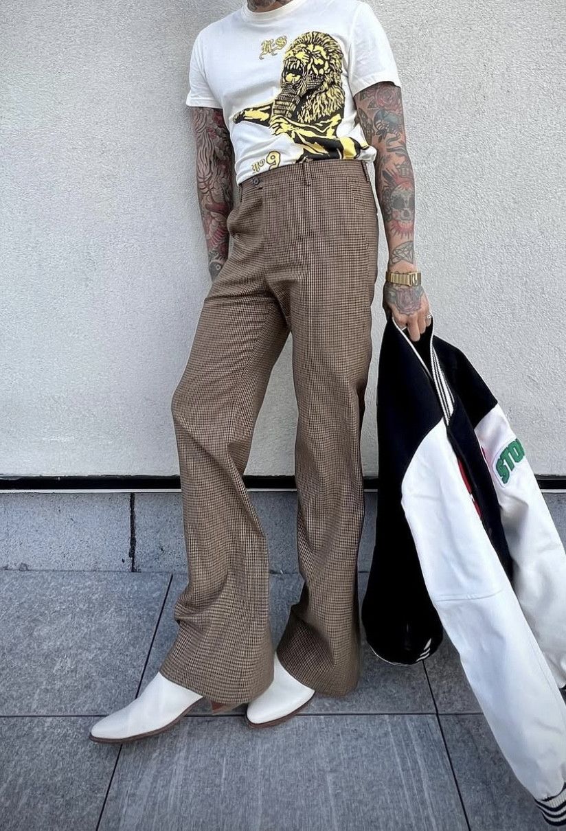 Celine × Hedi Slimane Celine Checked Trousers Hedi Slimane Size US 32 / EU 48 - 1 Thumbnail