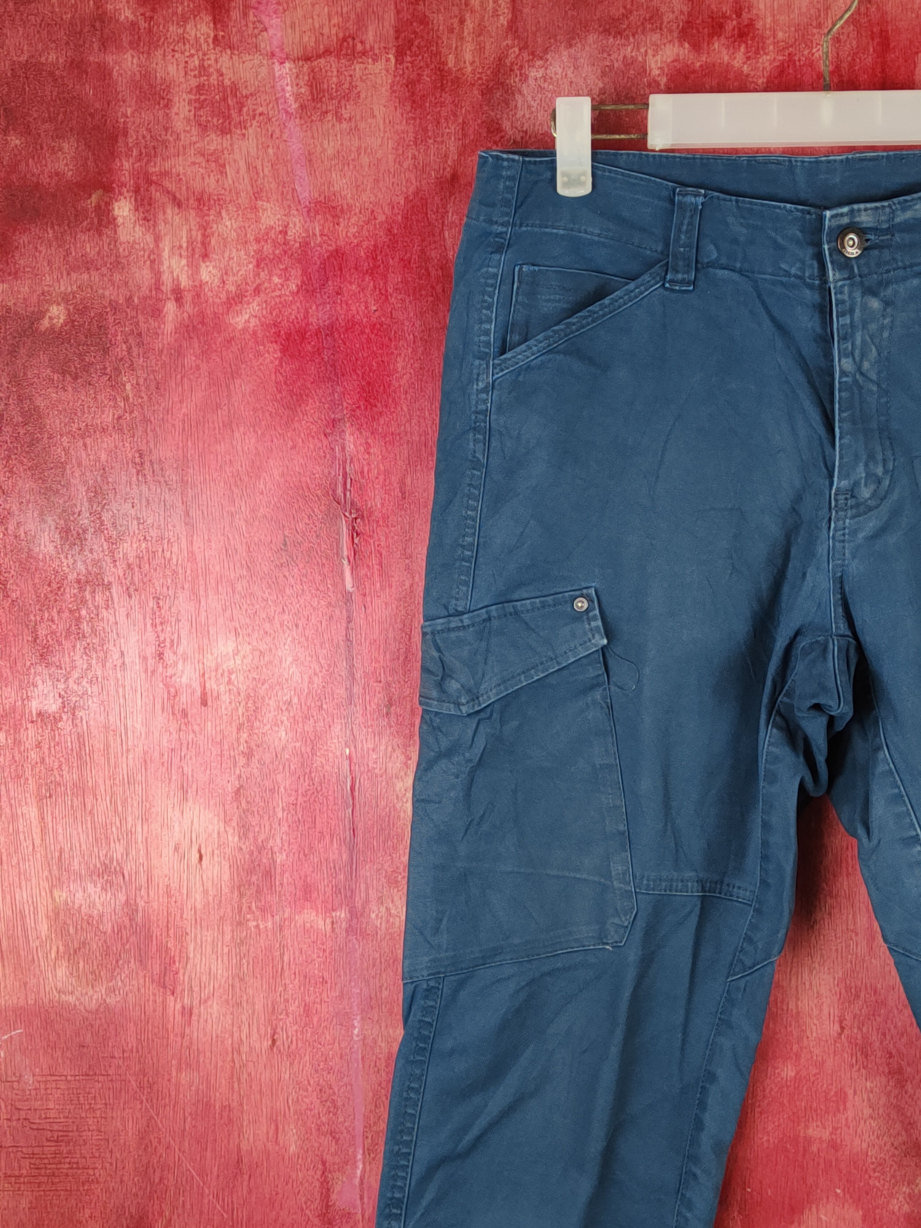 Japanese Brand Genba-Xebec Blue Multipocket Tactical Cargo Pants #S1317 Size US 30 / EU 46 - 3 Thumbnail