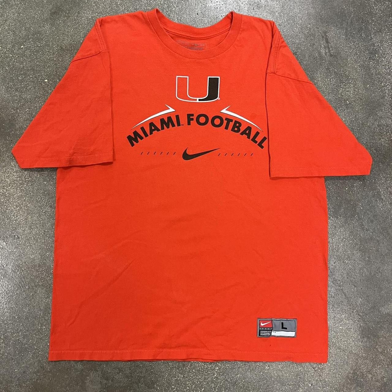 Nike Miami Hurricanes Nike Football Orange T shirt Size US L / EU 52-54 / 3 - 1 Thumbnail