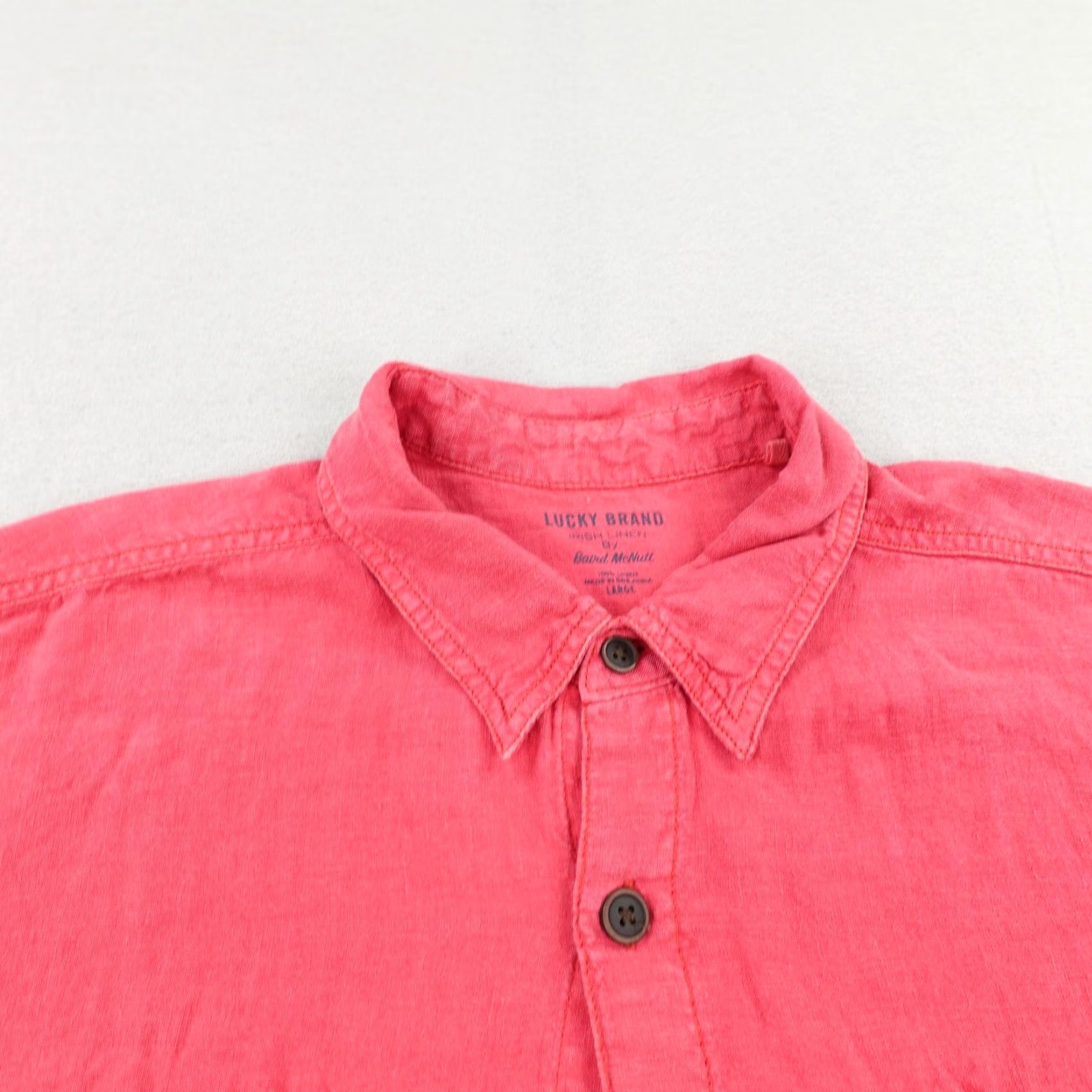 Lucky Brand Lucky Brand Men’s Pink Linen Button-Up Shirt Long Sleeve Regular Size Large Breathable Casual Size US L / EU 52-54 / 3 - 2 Thumbnail