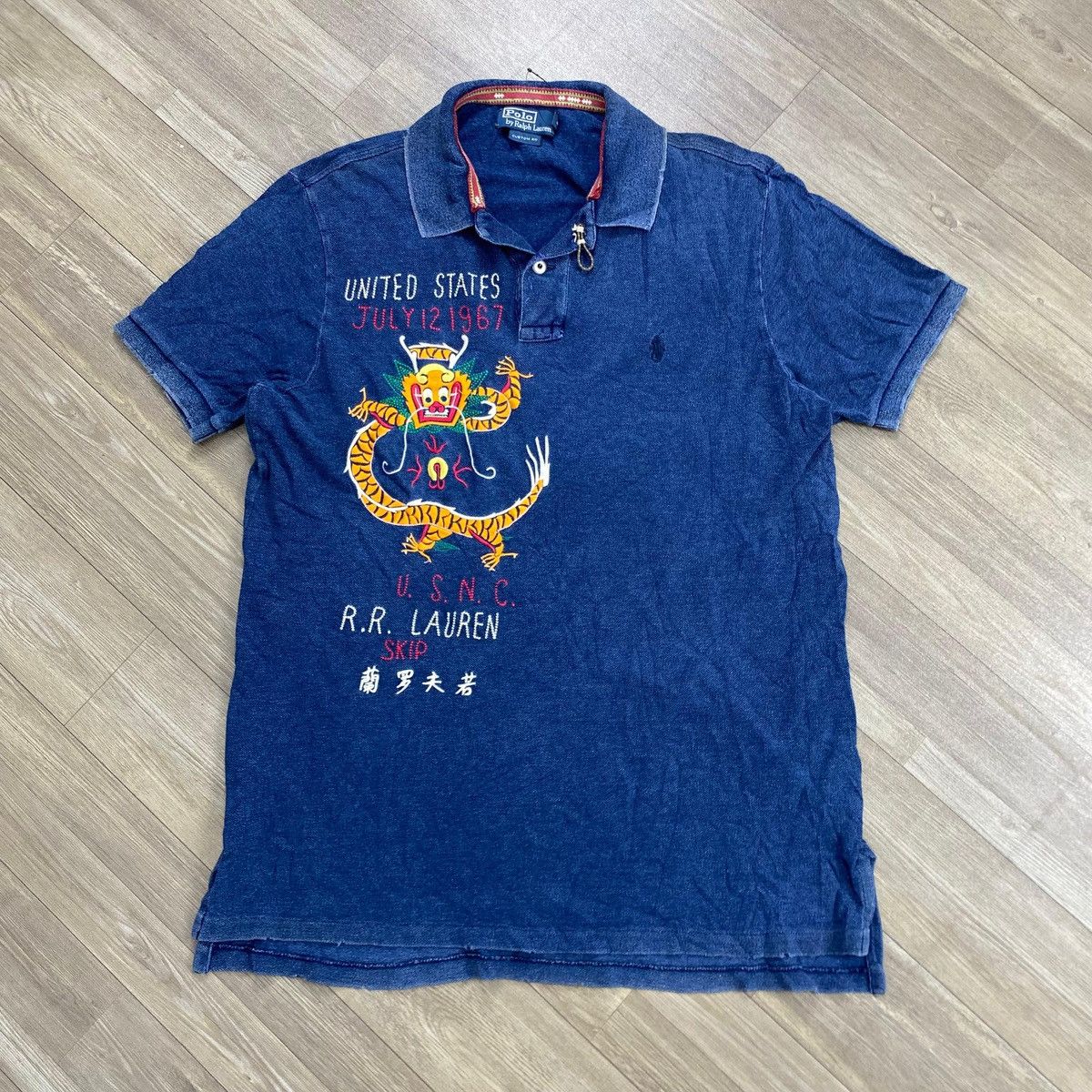 Polo Ralph Lauren Rare 2011 Polo Ralph Lauren U.S.N.C Dragon Embroidered Polo Size US L / EU 52-54 / 3 - 1 Thumbnail