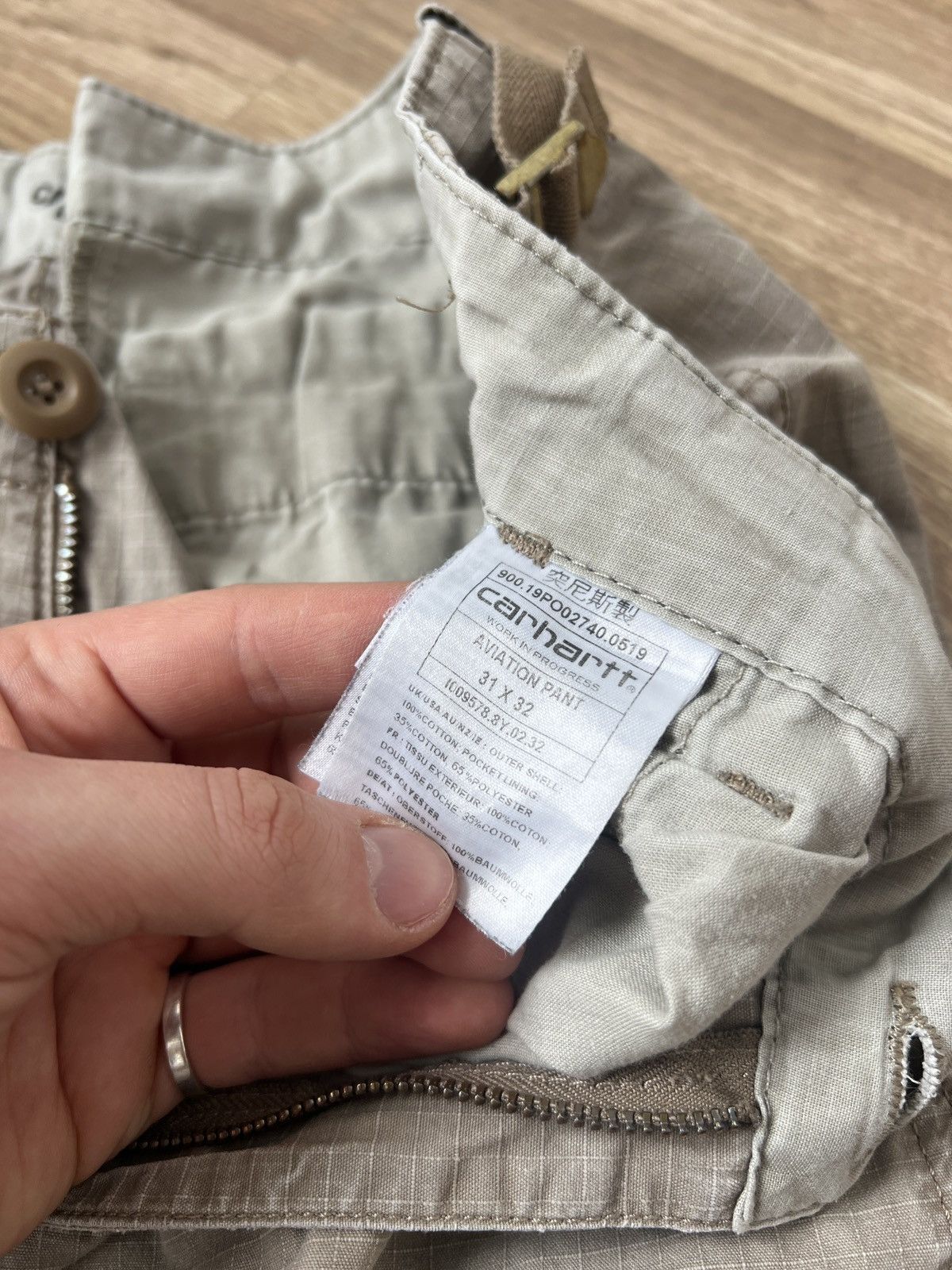 Carhartt Carhartt Aviation Beige Black Pants size 31x32 Size US 31 - 11 Thumbnail