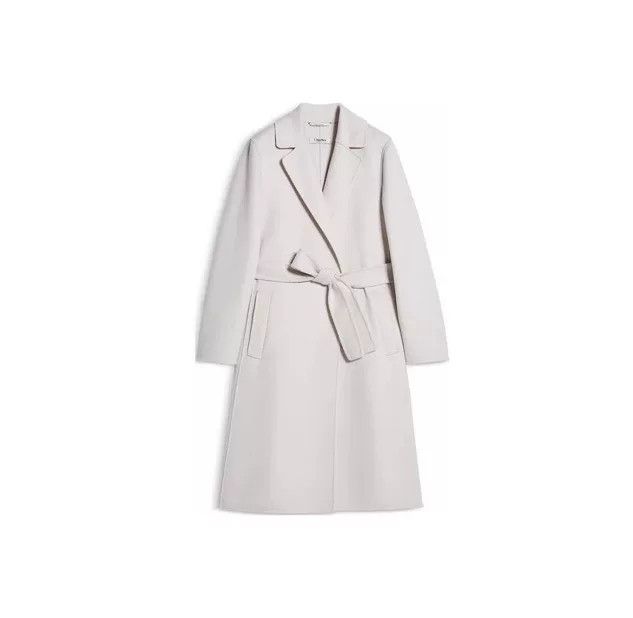 Max Mara white double-faced wool coat with belt Size US S / EU 44-46 / 1 - 1 Thumbnail
