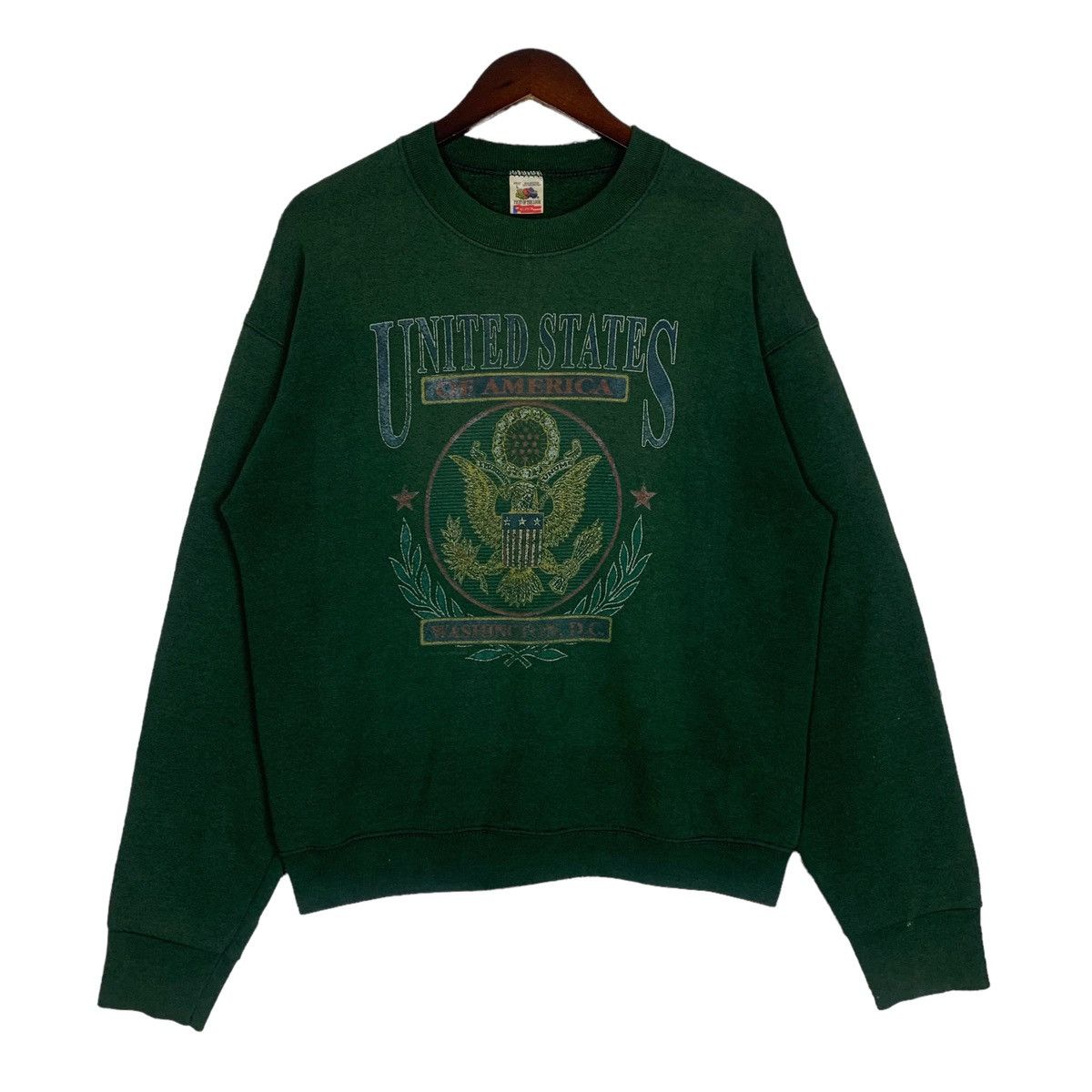 Vintage Vintage Fruit of The loom Front Logo USA Crewneck Sweatshirt Size US M / EU 48-50 / 2 - 1 Thumbnail