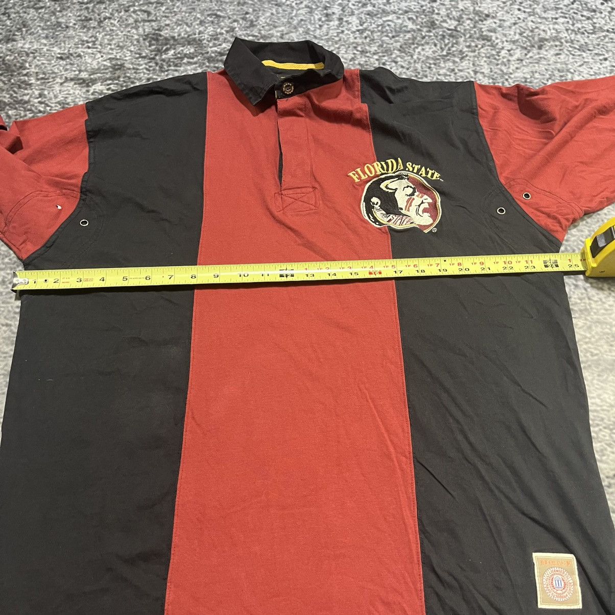 Mirage Vintage 90s Florida State Seminoles Mirage Longsleeve Polo Size US XL / EU 56 / 4 - 9 Thumbnail