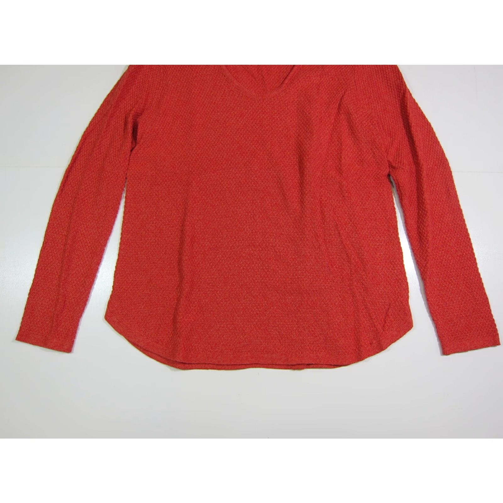 J. Jill J.Jill Coral Pink Cotton Knit V-Neck Long Sleeve Sweater Women Size Small Size S / US 4 / IT 40 - 6 Thumbnail