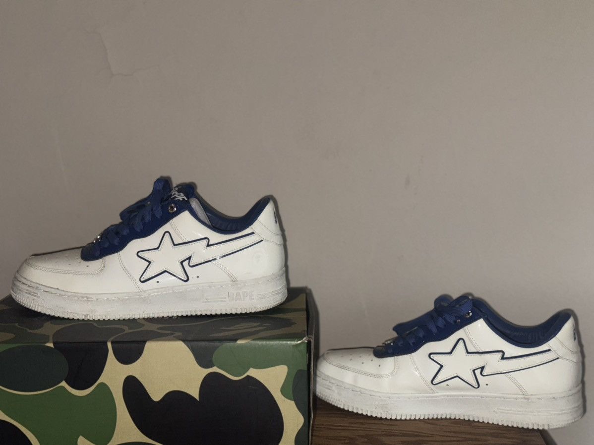 Bape Bapesta #8 M1 'White Navy' Size US 11 / EU 44 - 6 Thumbnail