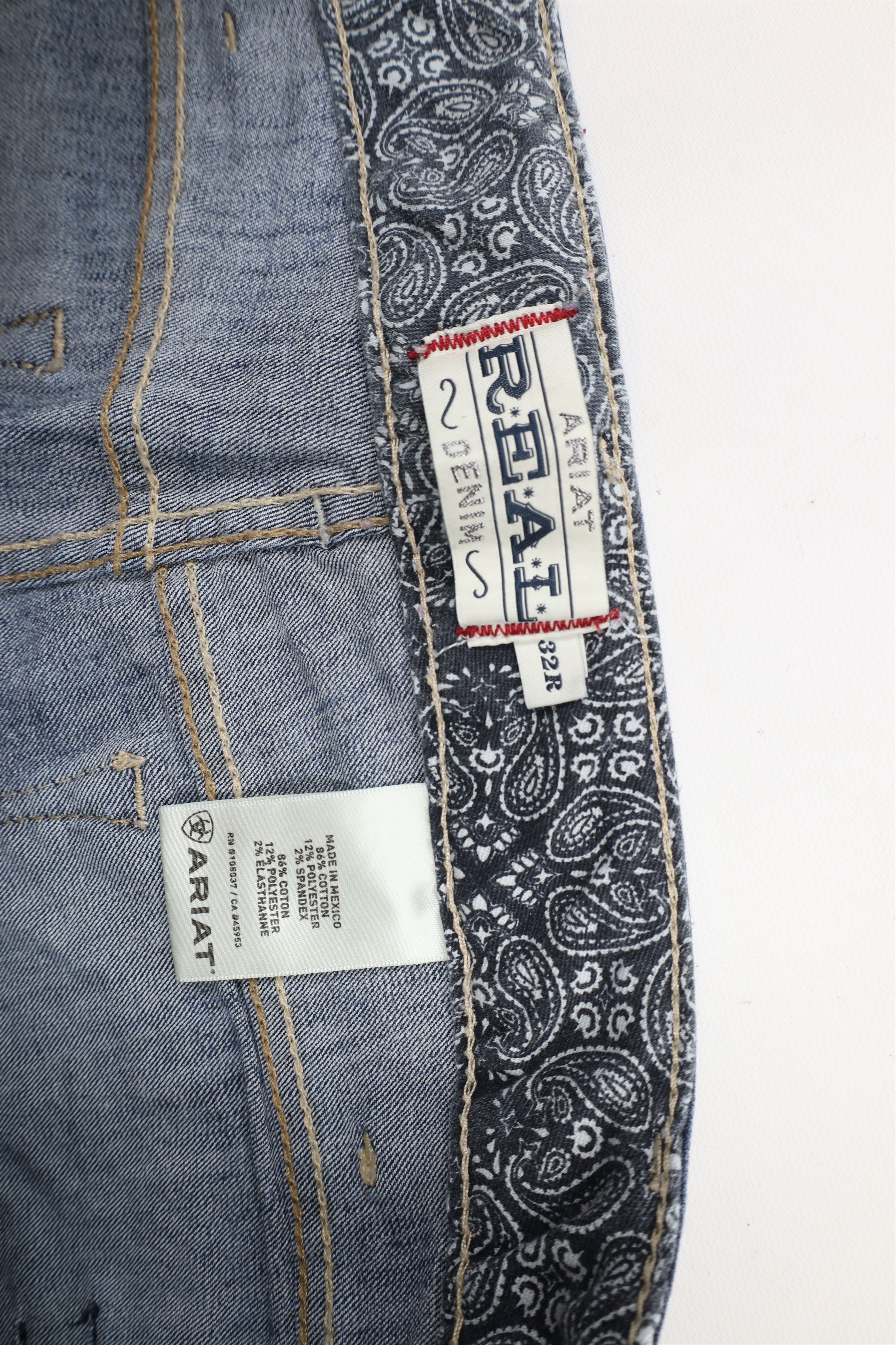Ariat × Vintage Ariat REAL Denim Thick Stitch Stretch Flared Bootcut Jeans Size 32" / US 10 / IT 46 - 6 Thumbnail