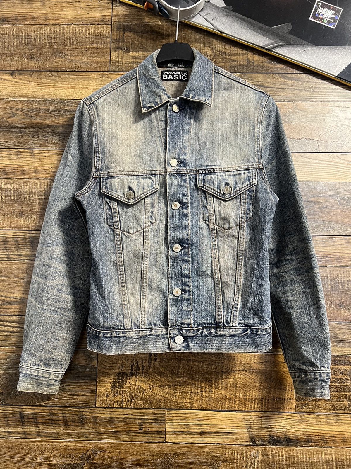 DOLCE & GABBANA Basic Denim Mens Bomber Jacket