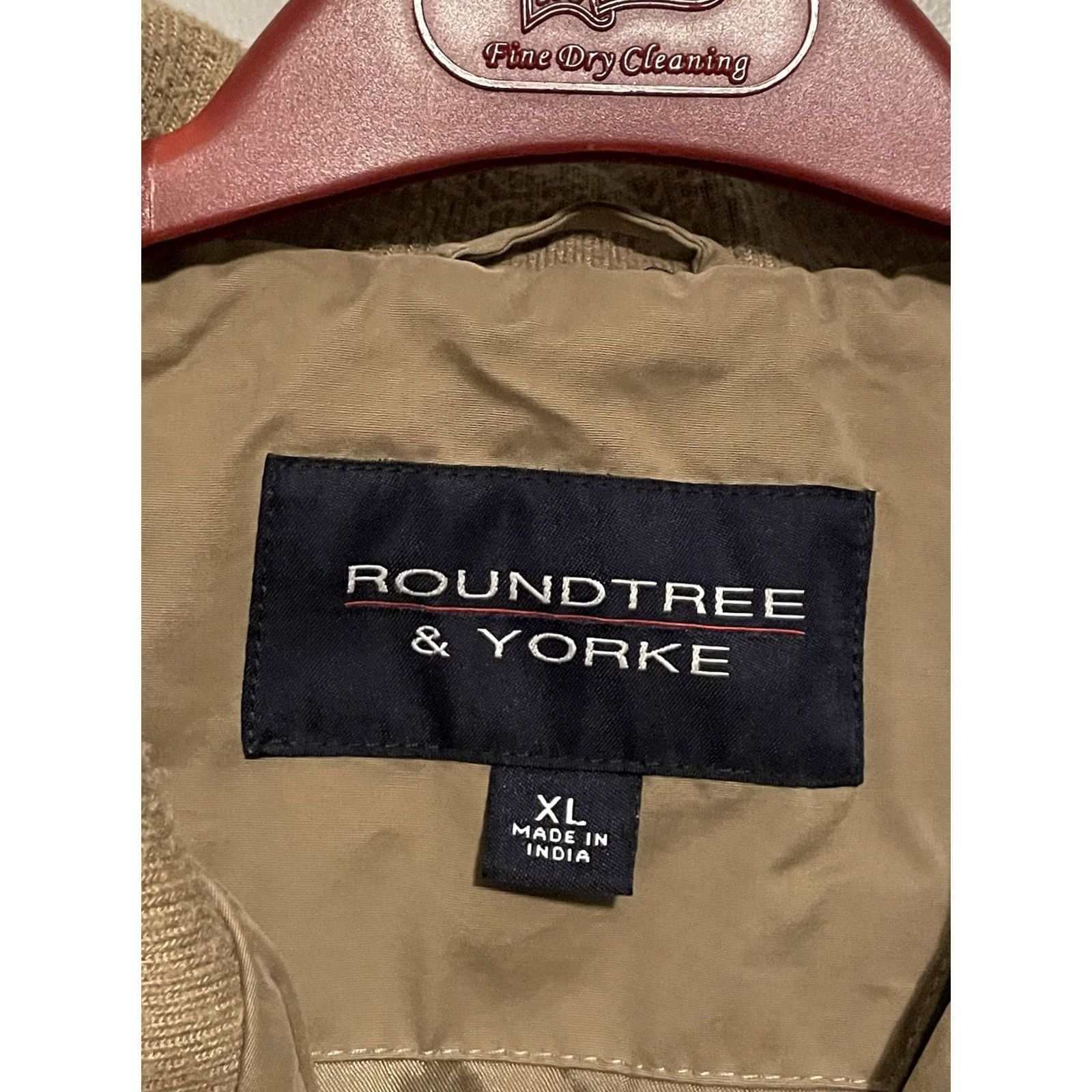Roundtree & Yorke Roundtree & Yorke Outdoors Mens XL Beige Khaki Tan Zip-up Bomber Jacket B322 Size US XL / EU 56 / 4 - 3 Thumbnail