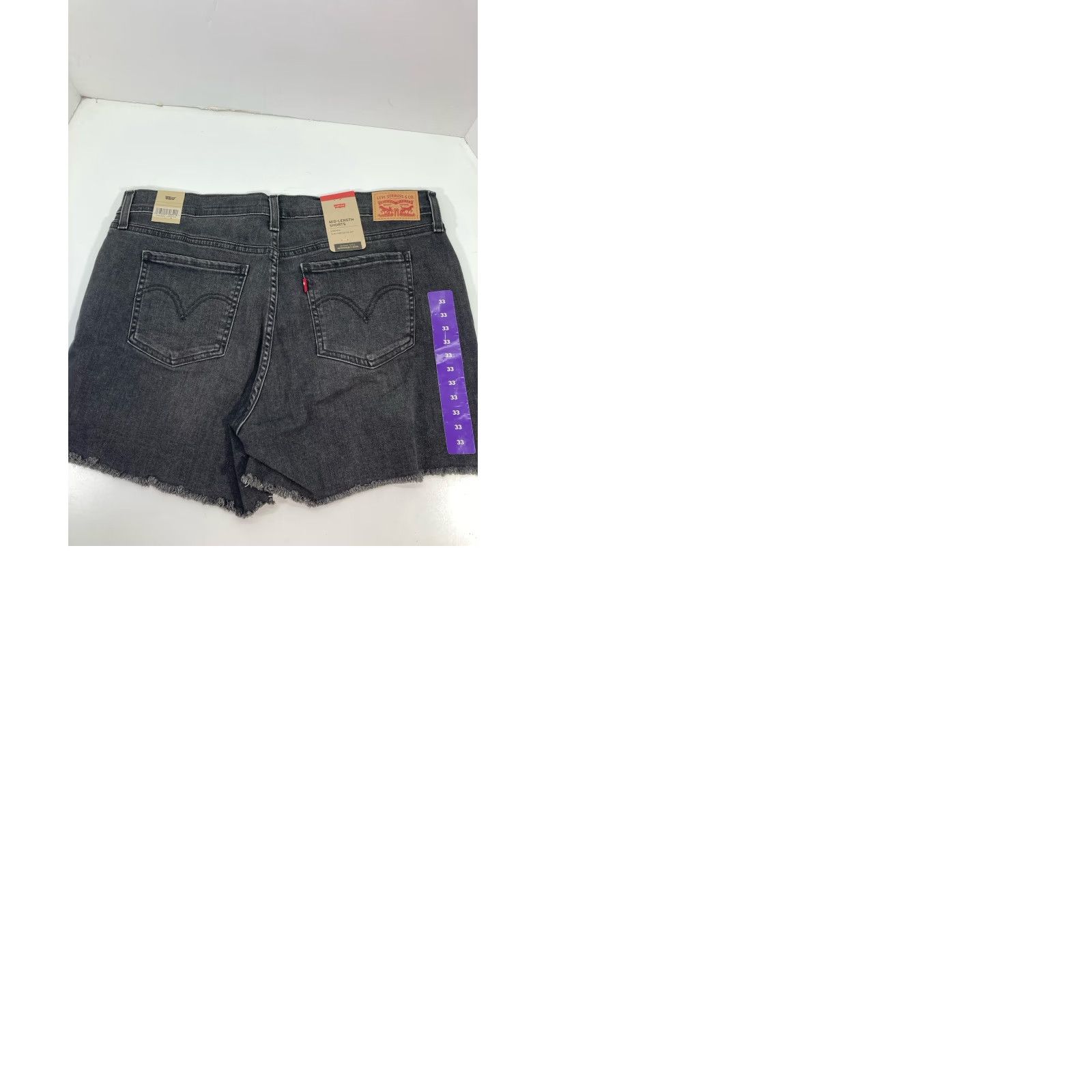 Levi's Levi's Mid Length Cutoff Shorts Women Size 33X7 Gray Denim Stretch Slim Fit NWT Size 24" / US 00 / IT 34 - 9 Thumbnail