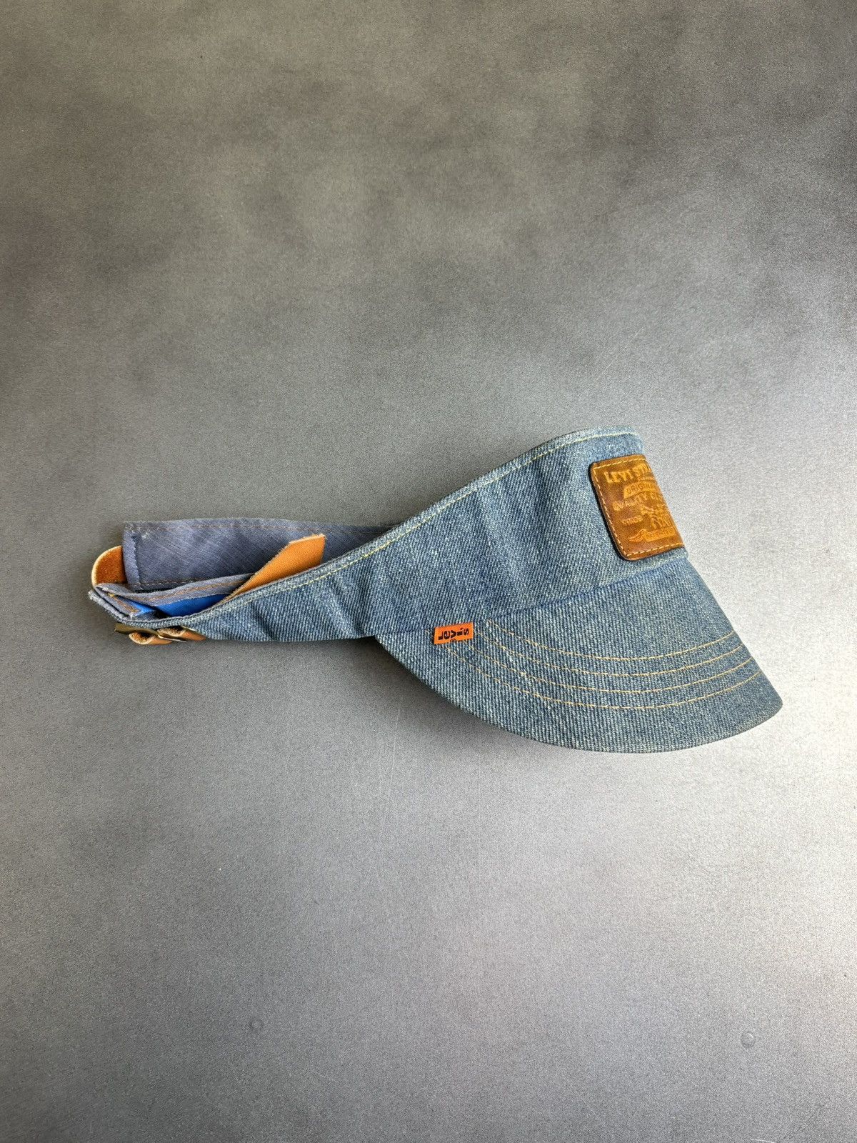 Levi's 1970s Levi's Orange Tab Hat 70s Vintage Levis Denim Visor US Size ONE SIZE - 4 Thumbnail