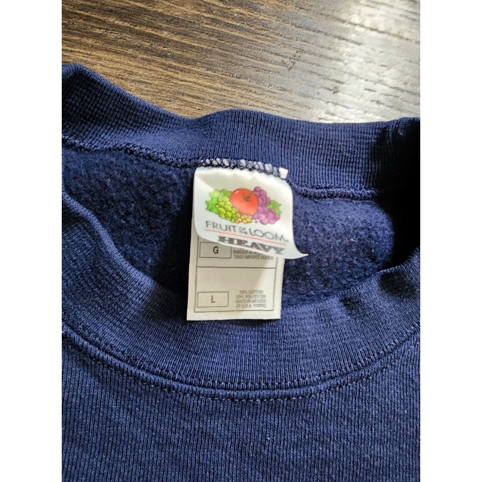 Fruit Of The Loom VINTAGE Fruit of the Loom Mens L Sweatshirt Crew Neck Football American Flag Blue Size US L / EU 52-54 / 3 - 4 Thumbnail