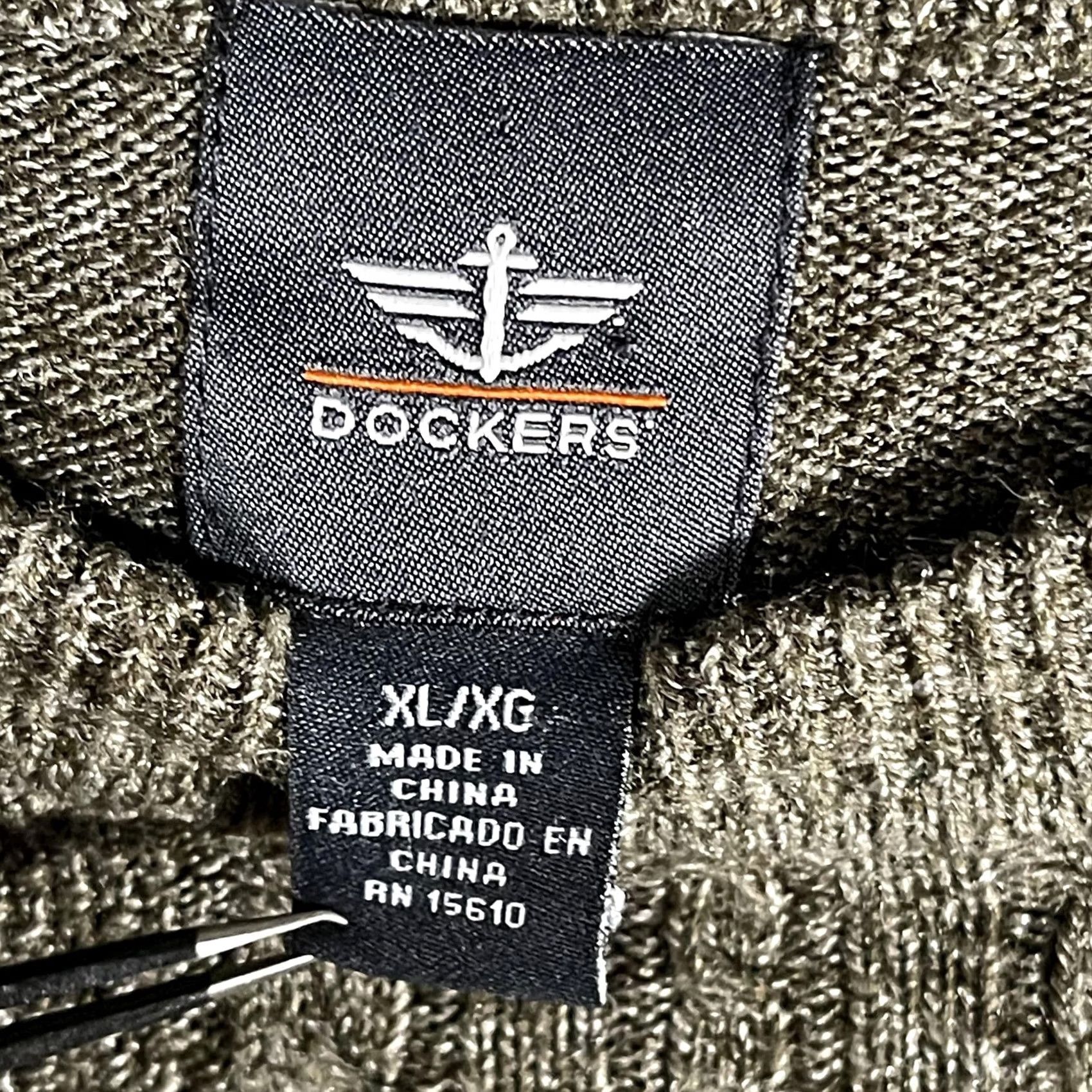 Dockers Dockers Sweater Mens XL Green Cable Knit Crewneck Pullover Classic Size US XL / EU 56 / 4 - 5 Thumbnail