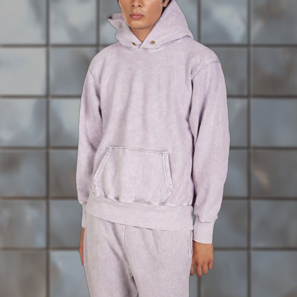 Les Tien VINTAGE Les Tien Hoodie Pullover Heavyweight Textured Lavender Stone M Medium Mens Boys? Wait Size US M / EU 48-50 / 2 - 1 Thumbnail