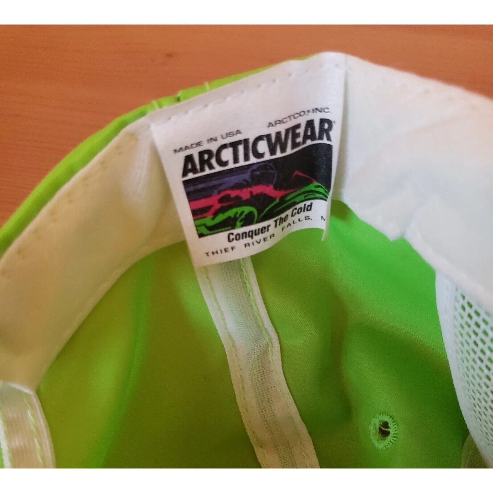 Vintage Vtg Arctic Cat 5 Panel Hat Snowmobile Racing Green Nylon Dad Size ONE SIZE - 11 Thumbnail