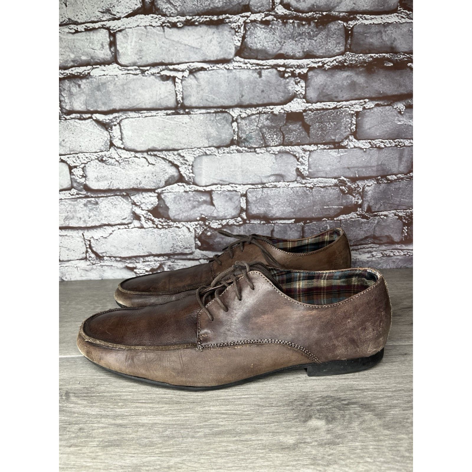 Bed Stu Bed Stu Distressed Brown Oiled Leather Lace Derby Oxfords Me Size US 10.5 / EU 43-44 - 16 Thumbnail