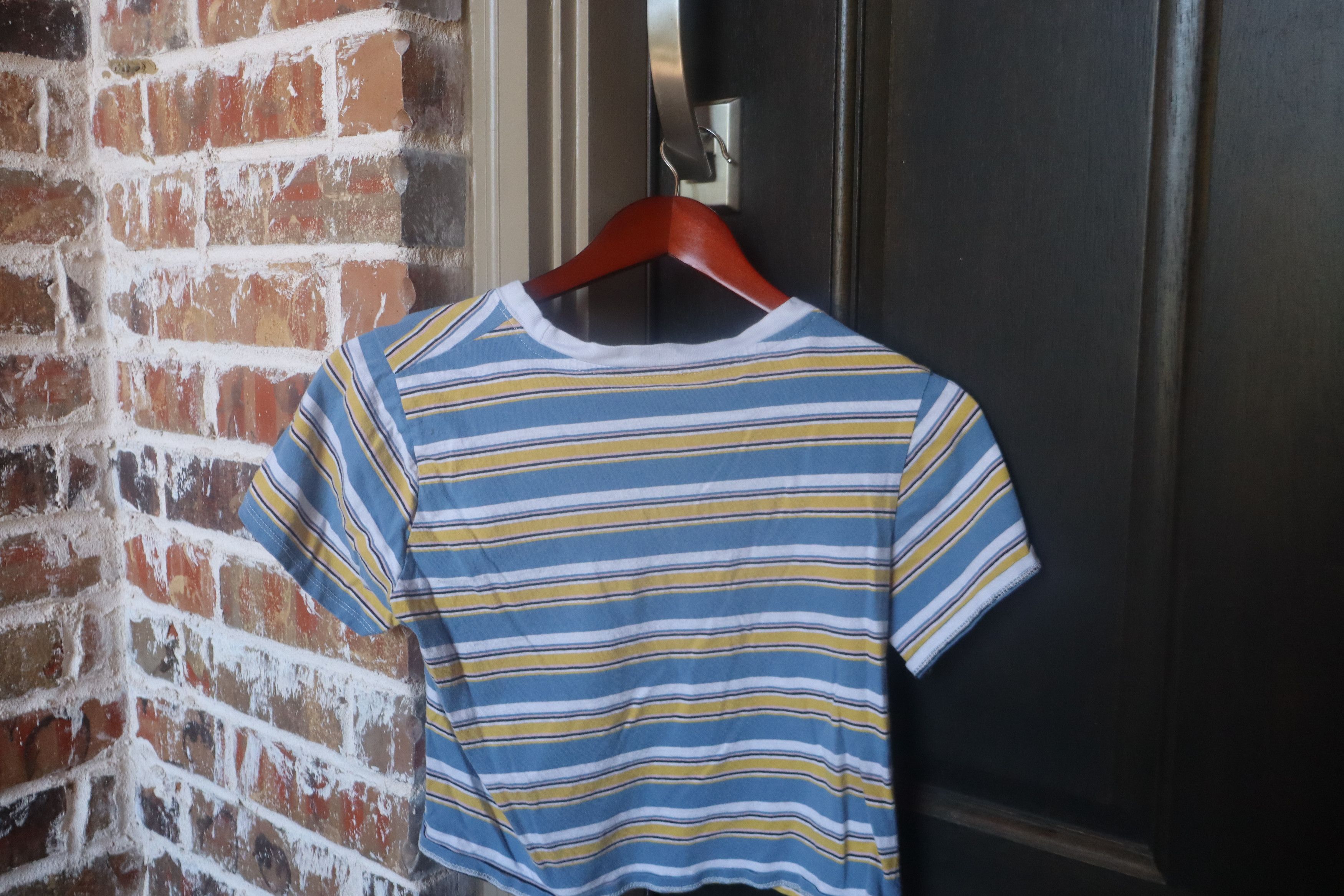 Dickies Dickies Blue And Yellow Striped Cropped Top Size ONE SIZE - 3 Thumbnail