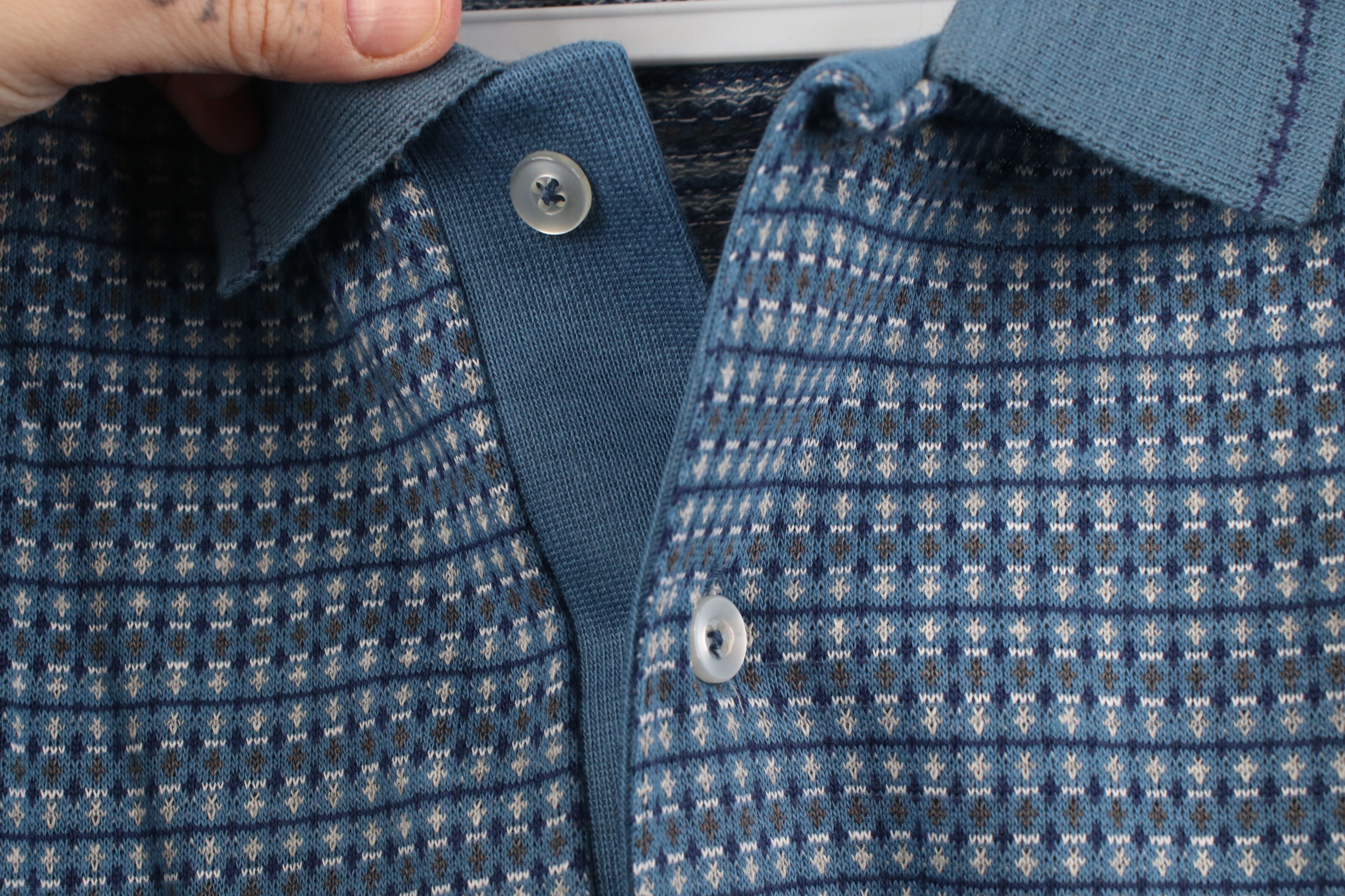 Vintage Vintage 90s Streetwear Knit Ringer Golf Polo Shirt Blue Size US L / EU 52-54 / 3 - 6 Thumbnail