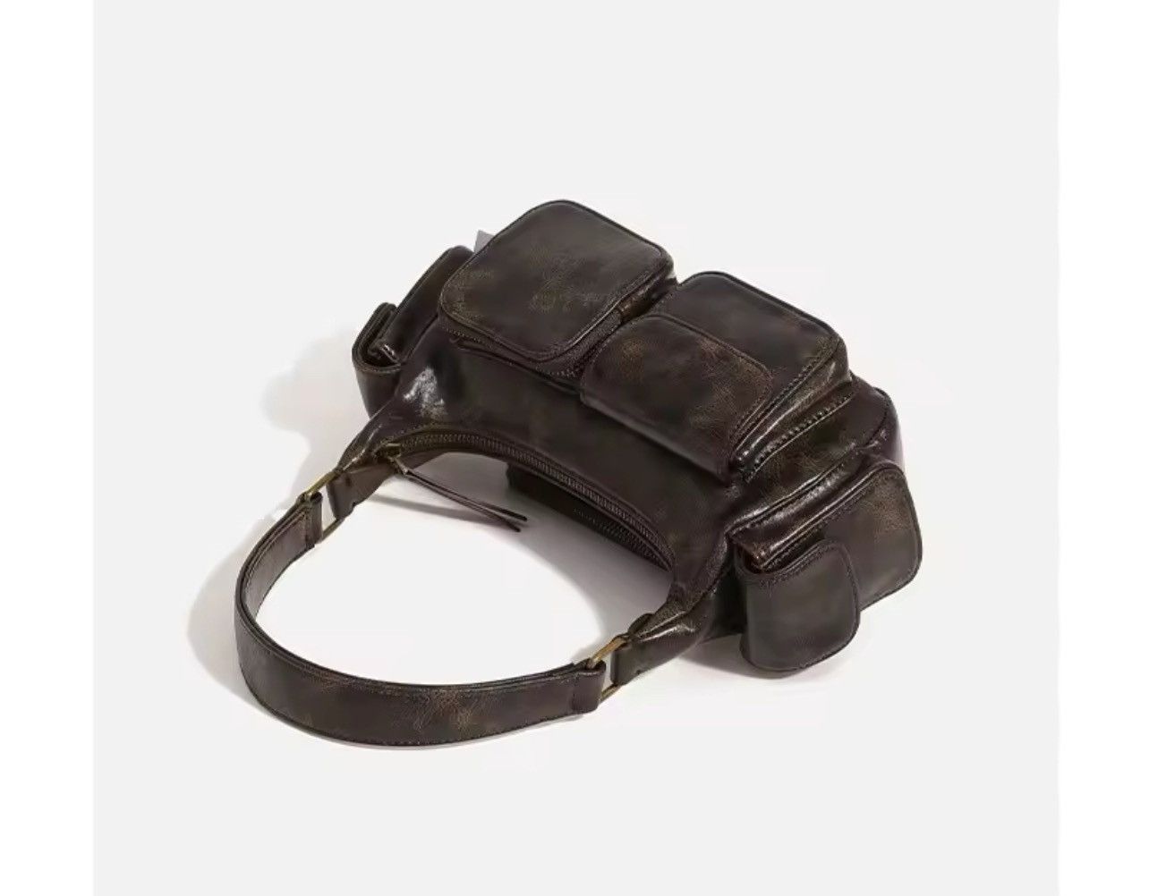 Japanese Brand × Leather Small Double Pockets Shoulder Bag Size ONE SIZE - 3 Thumbnail