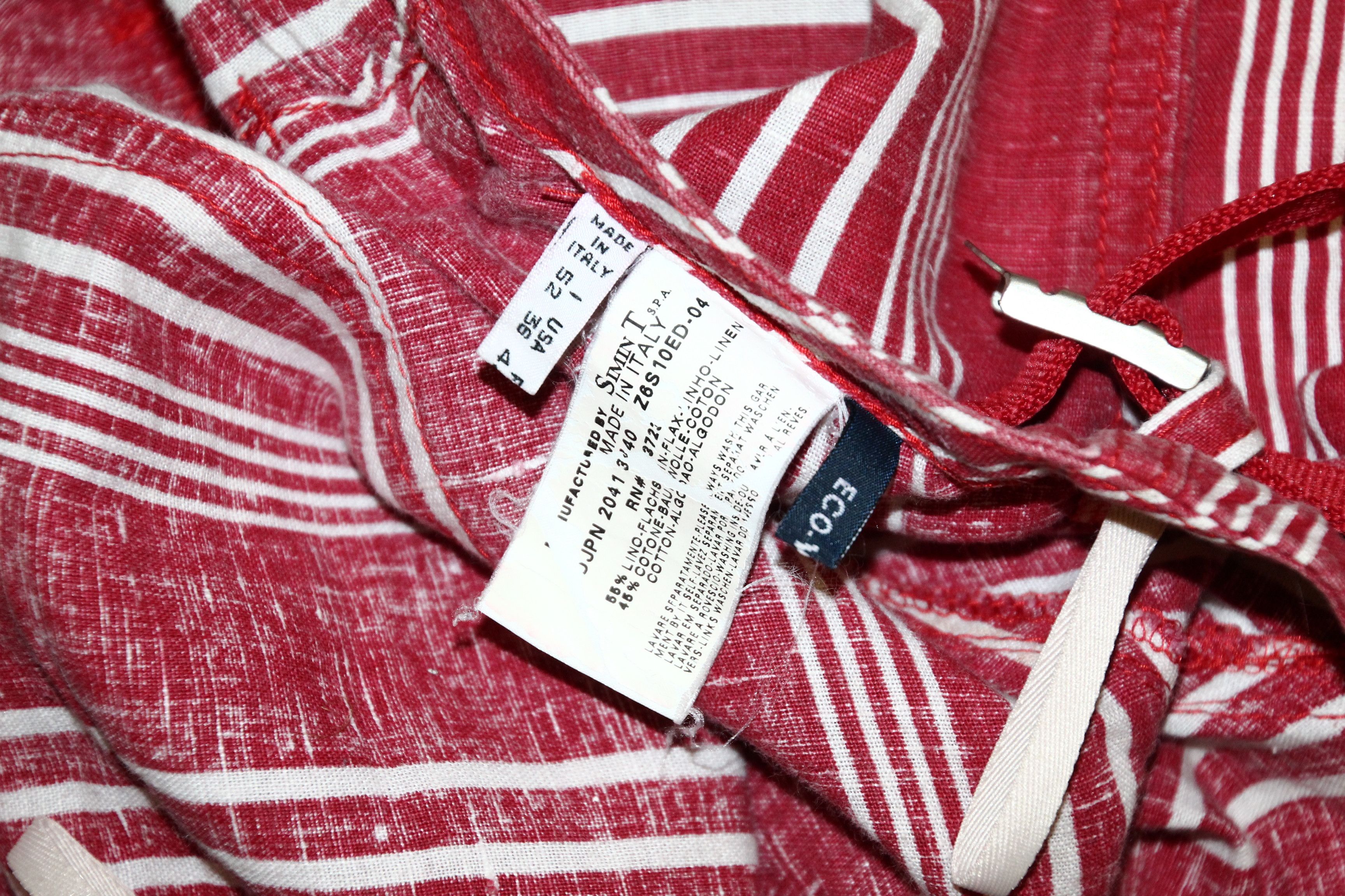Armani Armani Jeans Eco Wash Striped Linen Cotton Bermuda Shorts Size US 38 / EU 54 - 8 Thumbnail