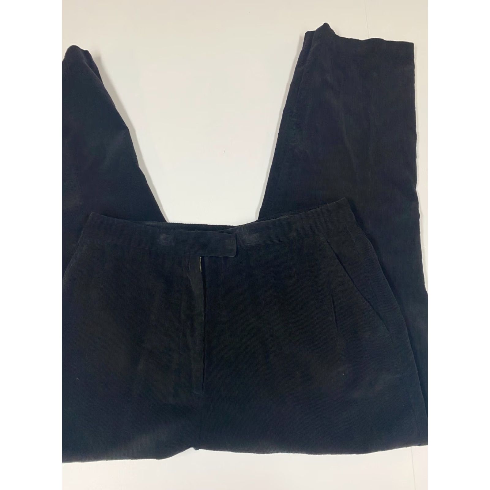 Vintage Kim Rogers Pants Women 12 Black Corduroy Straight Chino Casual Regular Inseam 25 Pockets Mid Rise Size 34" / US 12 / IT 48 - 2 Thumbnail