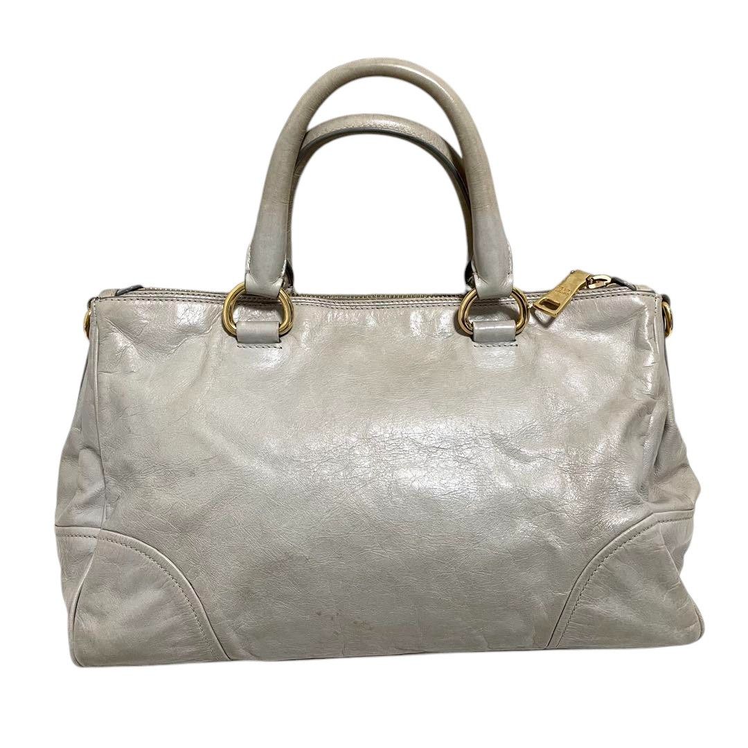 Prada Prada - Saffiano Leather Gray Gold Hardware Shoulder Bag Size ONE SIZE - 2 Thumbnail