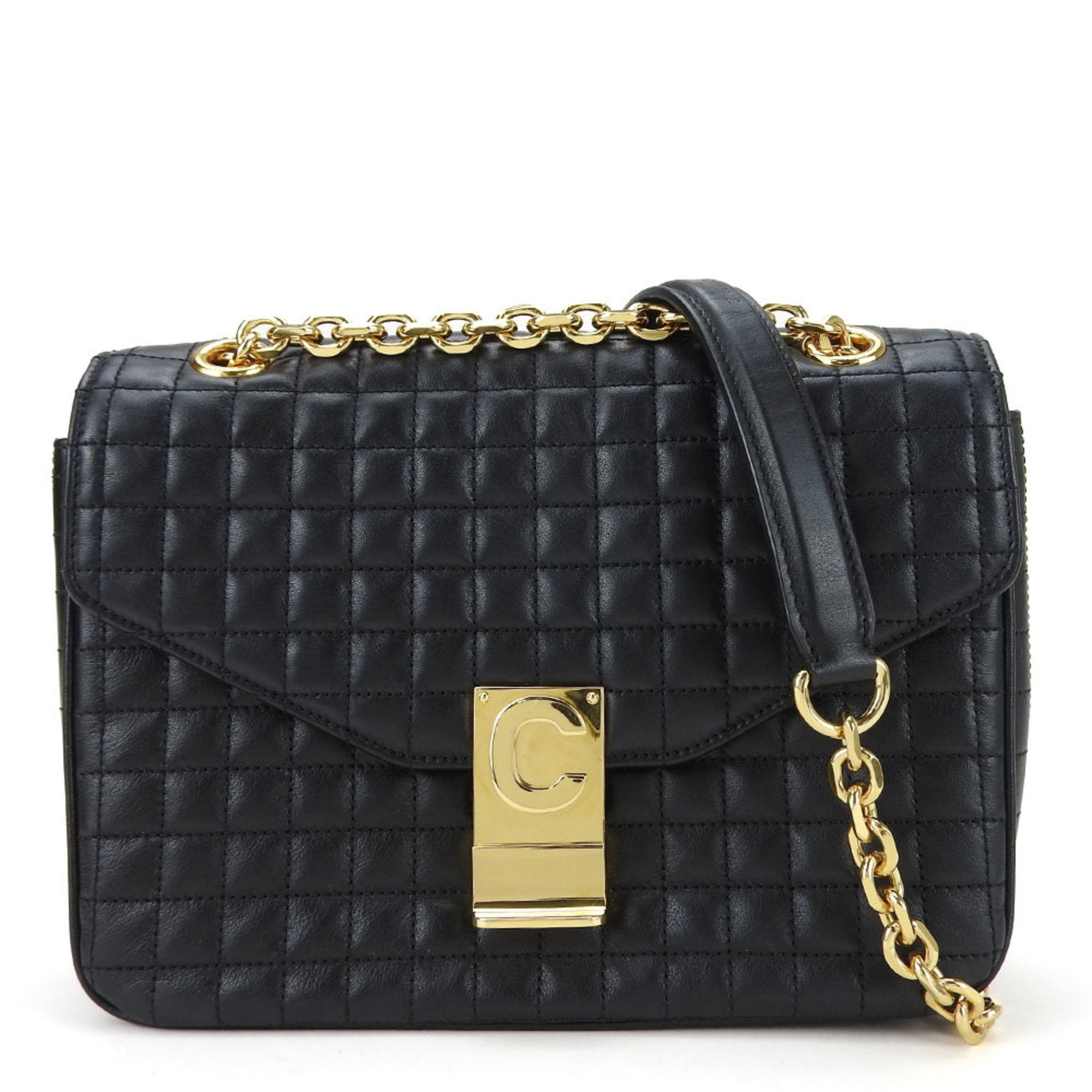 image of Celine Shoulder Bag C 187253Bfc.38No Lambskin Black Chain Quilted Ladies Celine, Women's